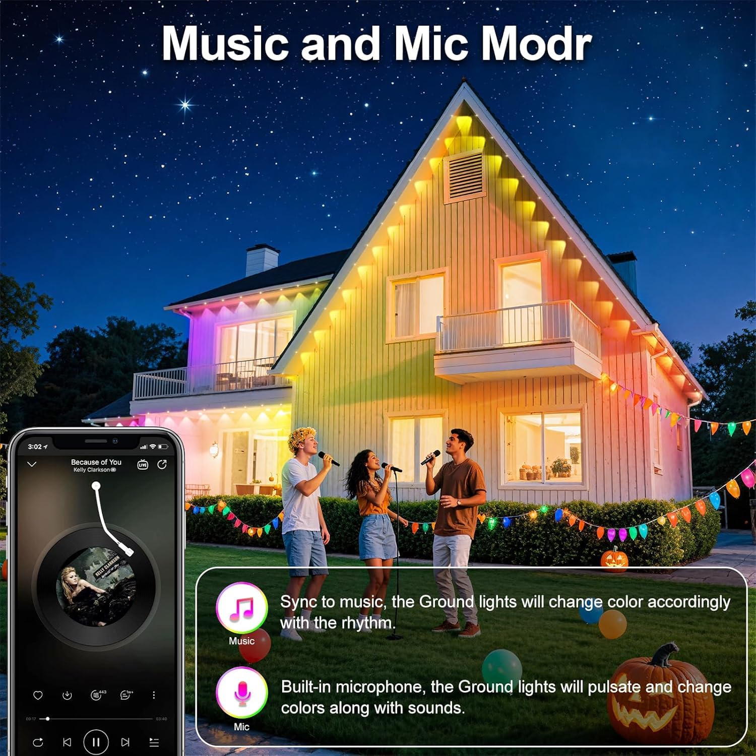CETELUMA LED Eave Lights - 300FT Waterproof RGB Outdoor Lighting with App/Remote Control for House Decor, Christmas, and Parties