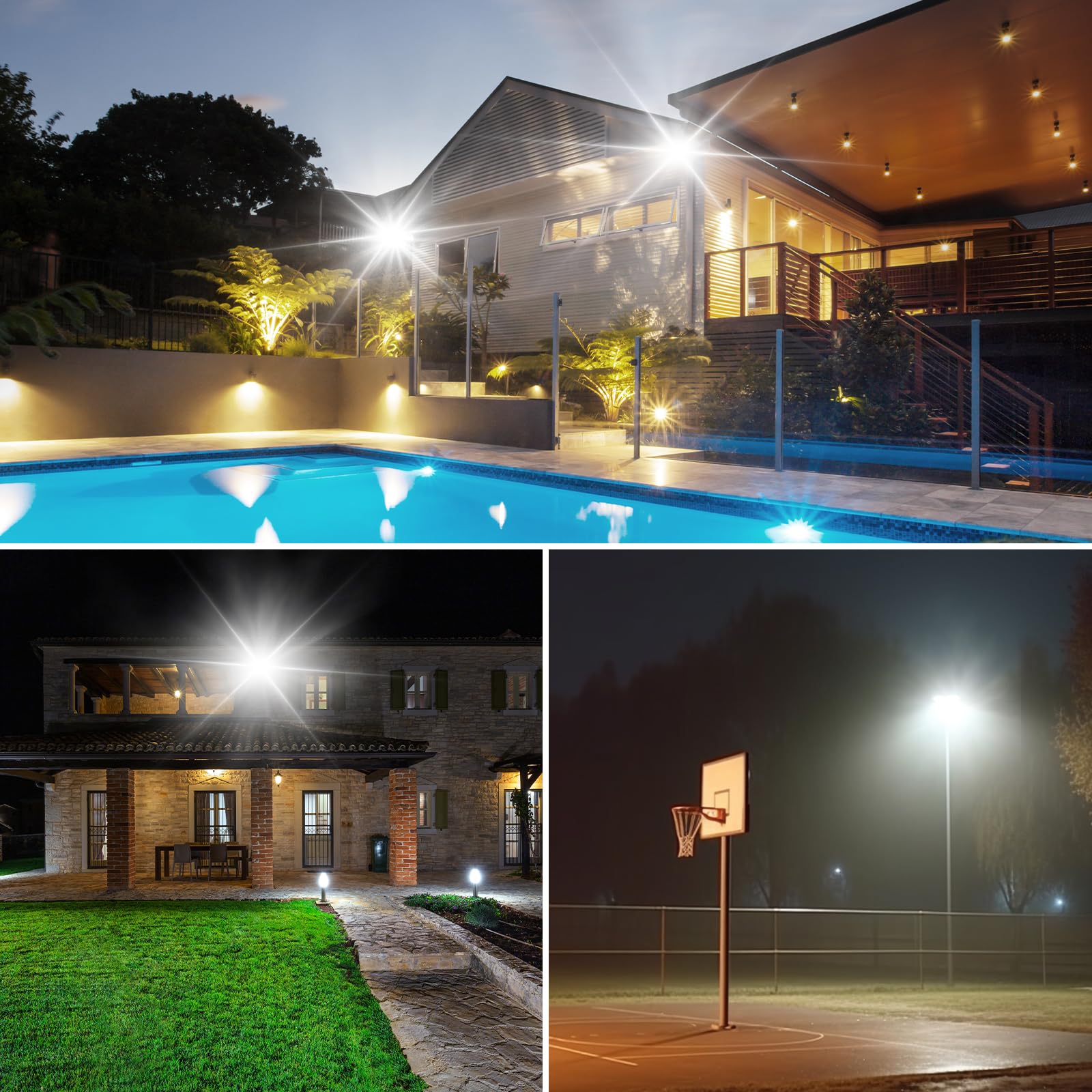 Onfochmy 450W Led Flood Light, Commercial Outdoor Led Lights Ip66 Waterproof, 45000Lm, All Aluminum Make, Super Bright Outdoor S