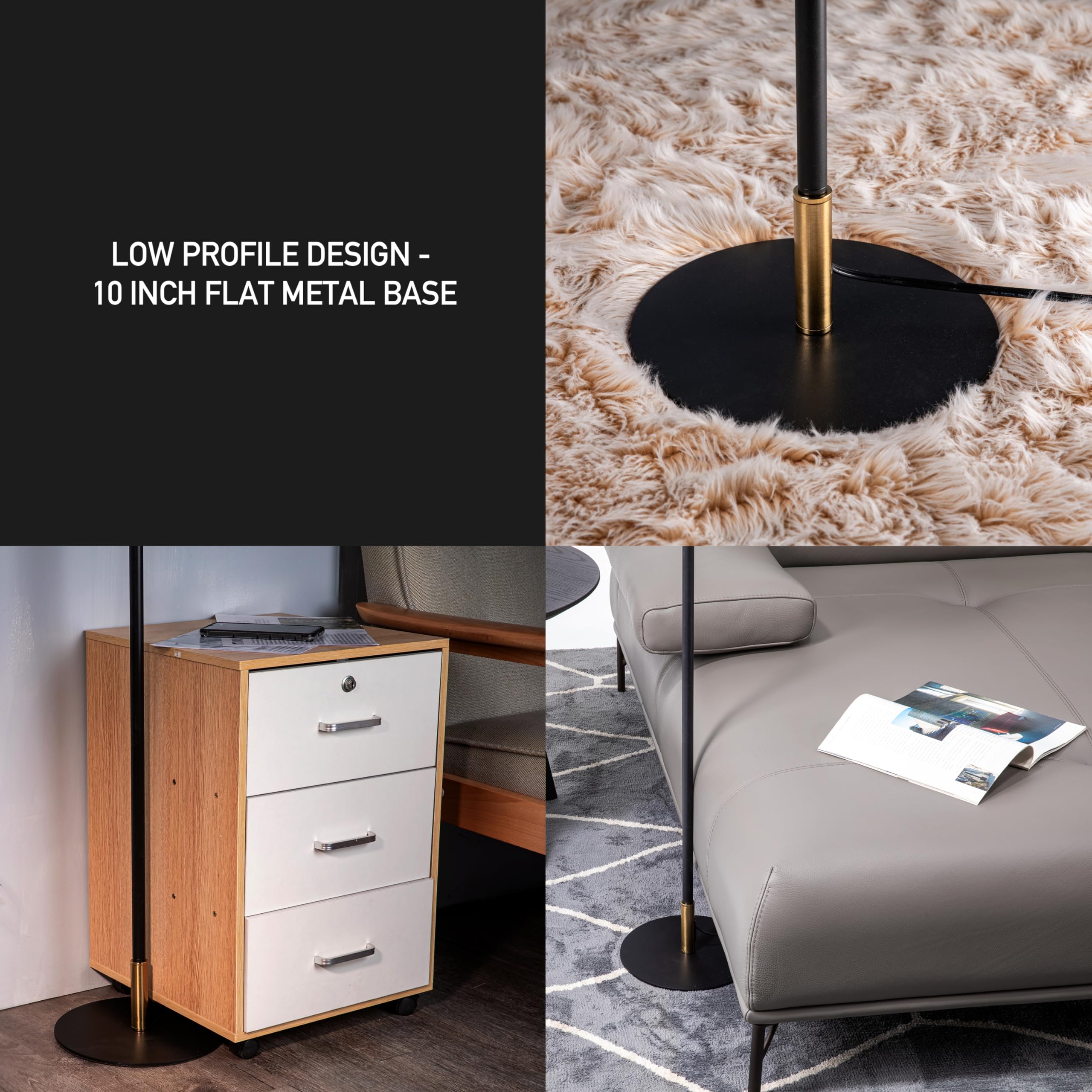 O'Bright Velum - Classic Floor Lamp, Elegant Linen Shade, Pull Chain Switch, Luxury Gold Handle, Modern Minimalist Design - Perf