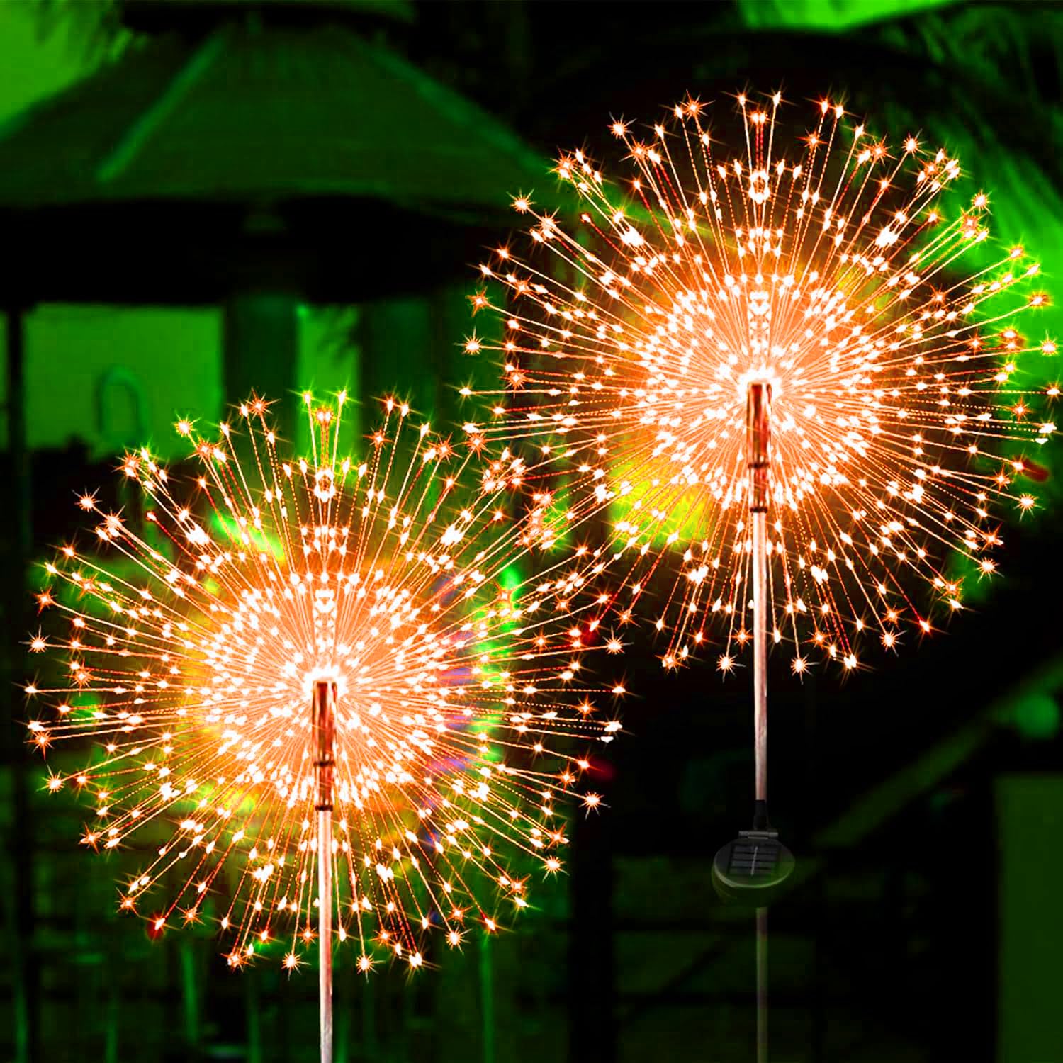JJGoo Solar Firework Lights, 2 Pack 120 LEDs 2 Lighting Modes Solar Garden Lights Outdoor Waterproof for Yard Patio Walkway Path