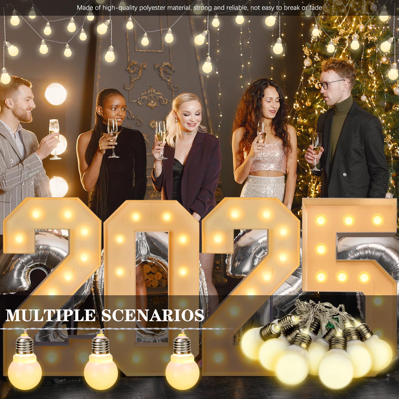 Retisee 12 Pcs Marquee Light String Bulbs13.8 Ft Long For Marquee Letters Numbers 3 4 Ft Tall Waterproof Led String Light For In