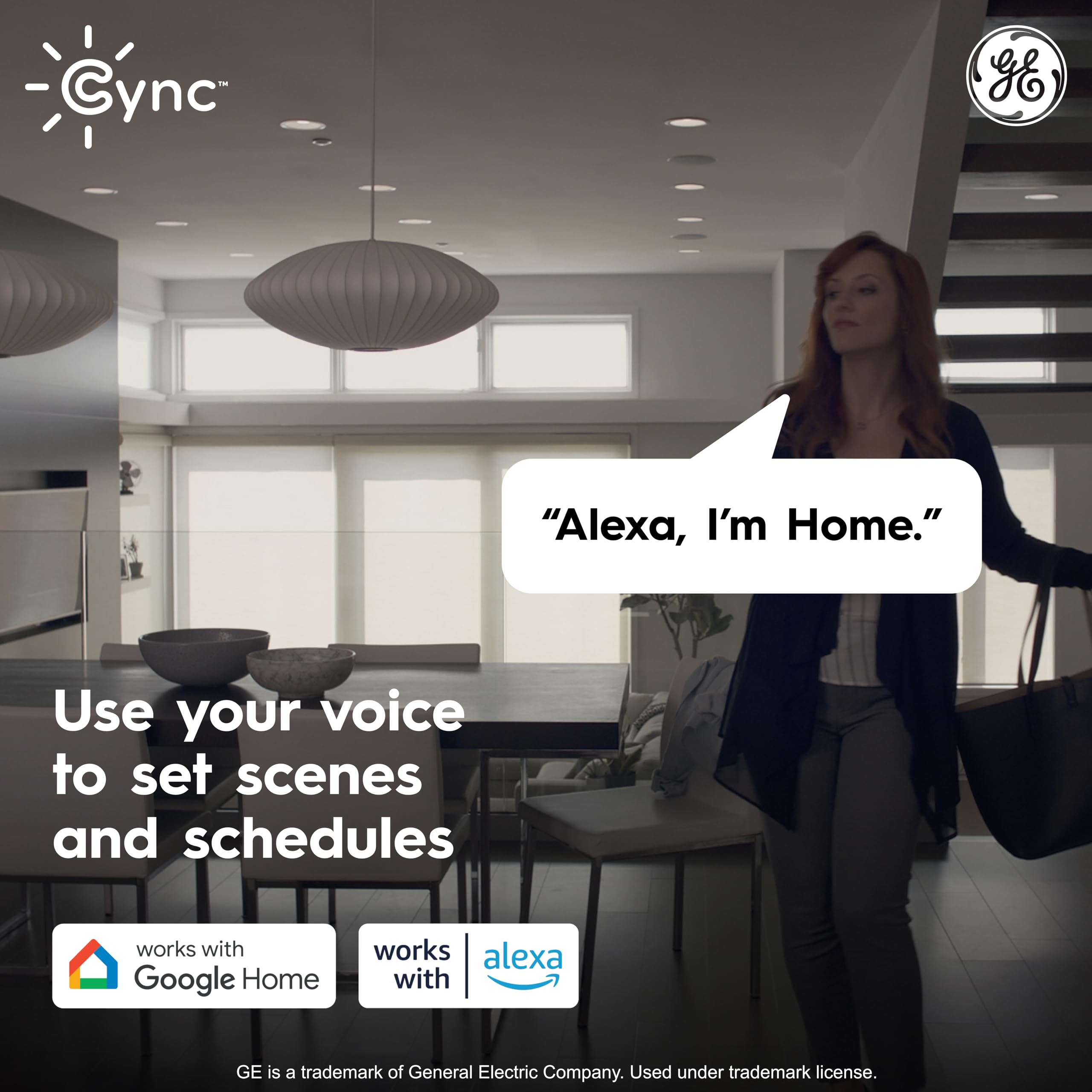 Ge Cync Reveal Hd+ Smart Led Recessed Downlight Fixture, Color Changing Led Light, Works With Alexa And Google Home, Matter Comp
