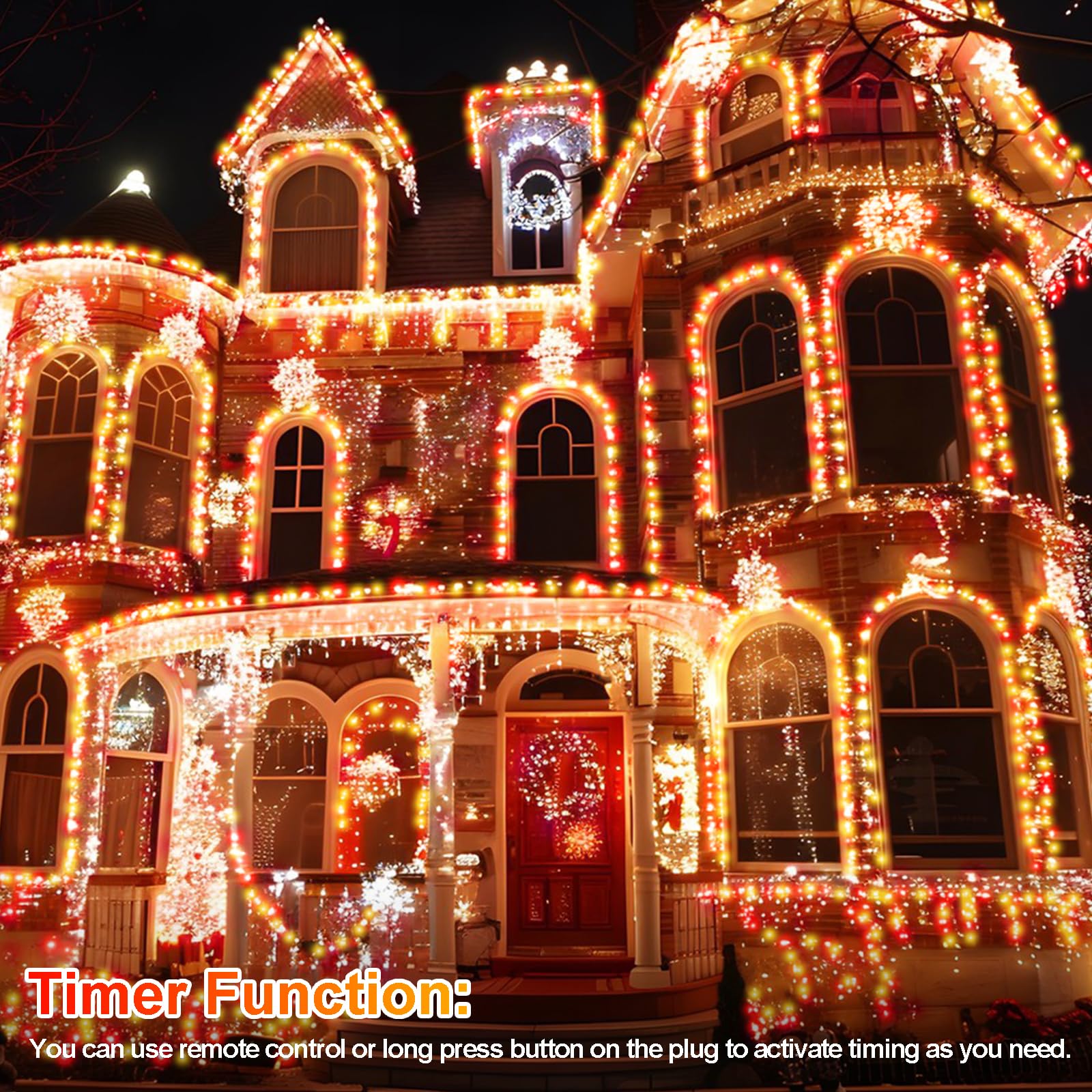 403 Ft 1000 Led Christmas Lights Outdoor Decorations Super Long Fairy Lights Waterproof 8 Modes Timer Clear Wire String Lights F