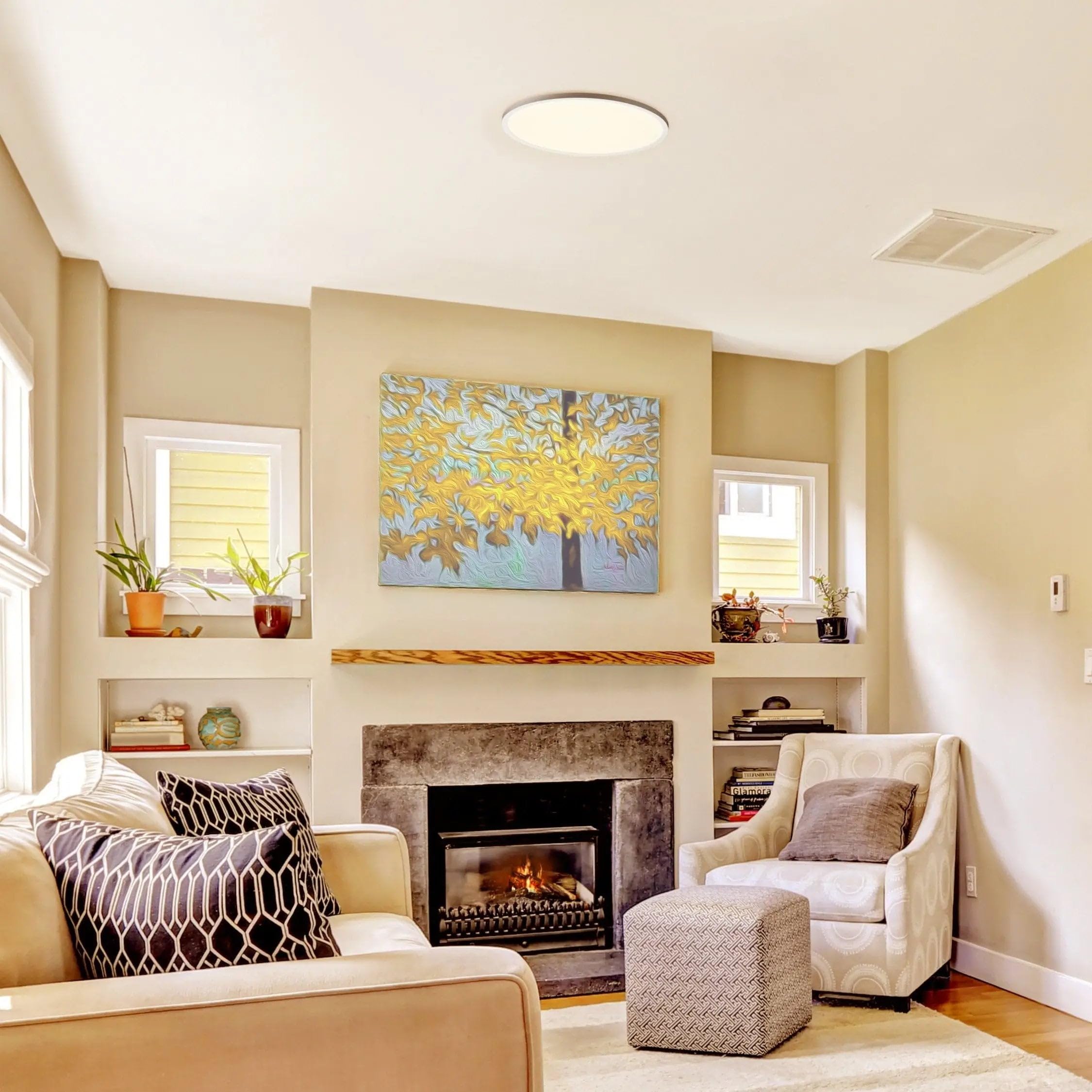 Koda | 15'' Close To Ceiling Lights Fixture With Adjustable Color, Dimmable, Adjustable Color Temperature, Bright 1600Lumens Led