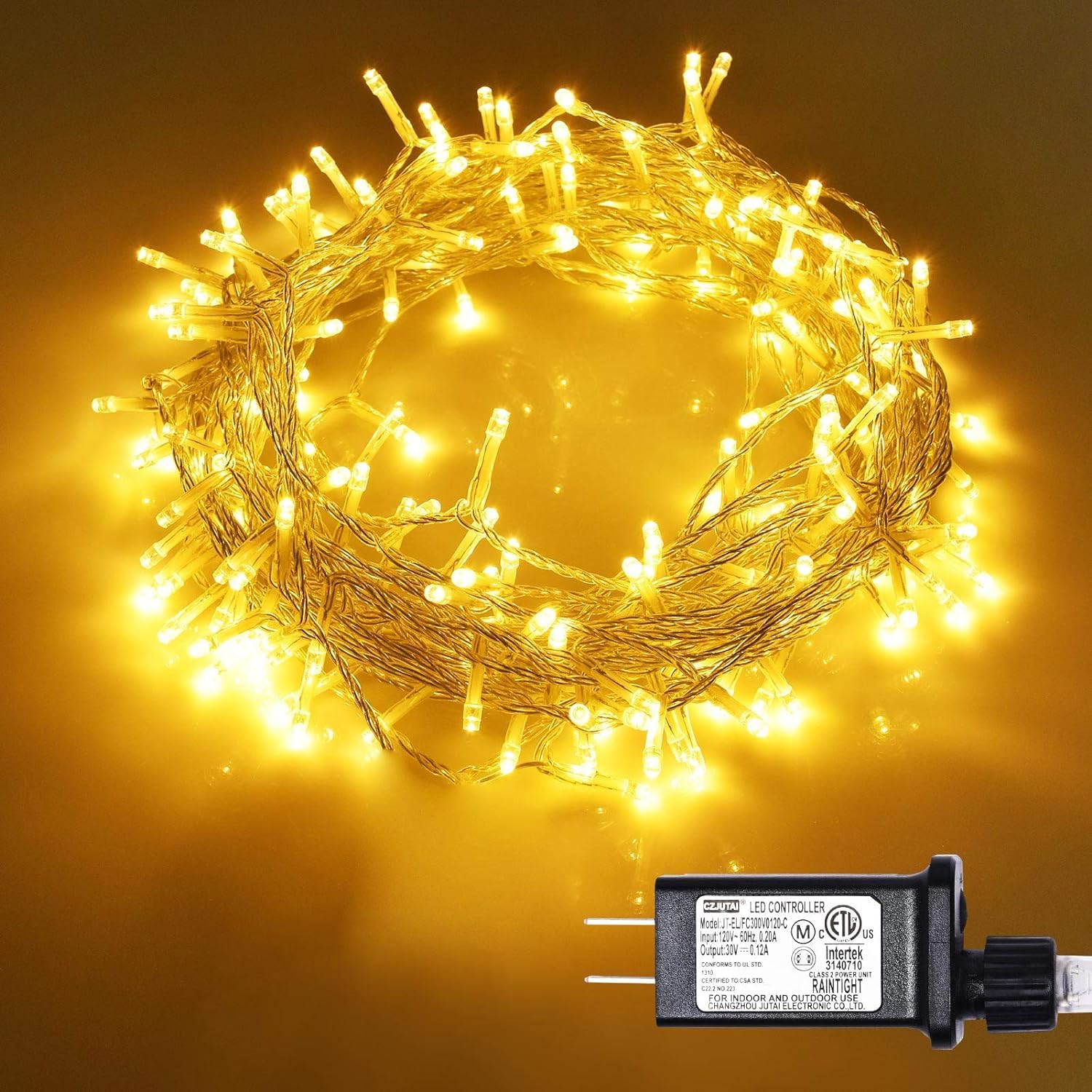 Illuminew 300 Led Warm White String Lights, 108Ft, 8 Modes For Christmas & Party Decor