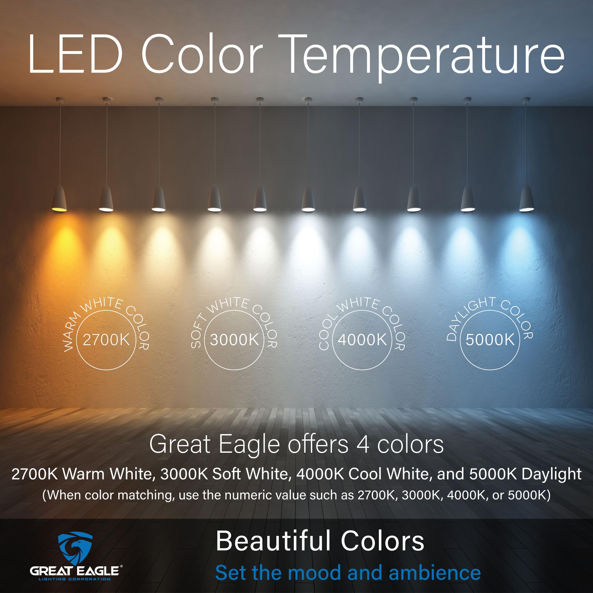 Great Eagle Gu24 Led Light Bulb 15W (100W Equiv) Dimmable 4000K Cool White, Ul Listed, 4-Pack