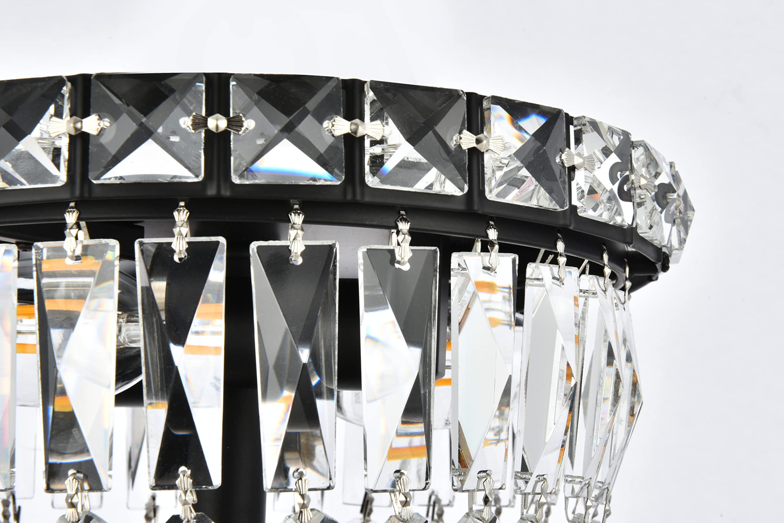 Elegant Lighting Tranquil Clear Royal Cut Crystal 2 Light Flush Mount in Chrome Finish - 8W x 7H