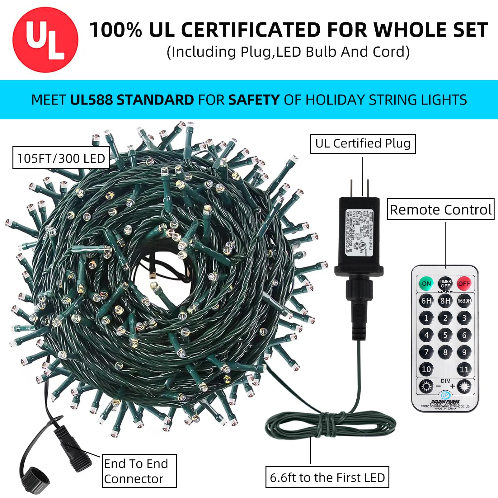 Mzd8391 Orange Purple Halloween Lights Outdoor Indoor, 108Ft 300 Led 2 Colors In 1 Christmas Lights, Fairy Lights, End To End Co