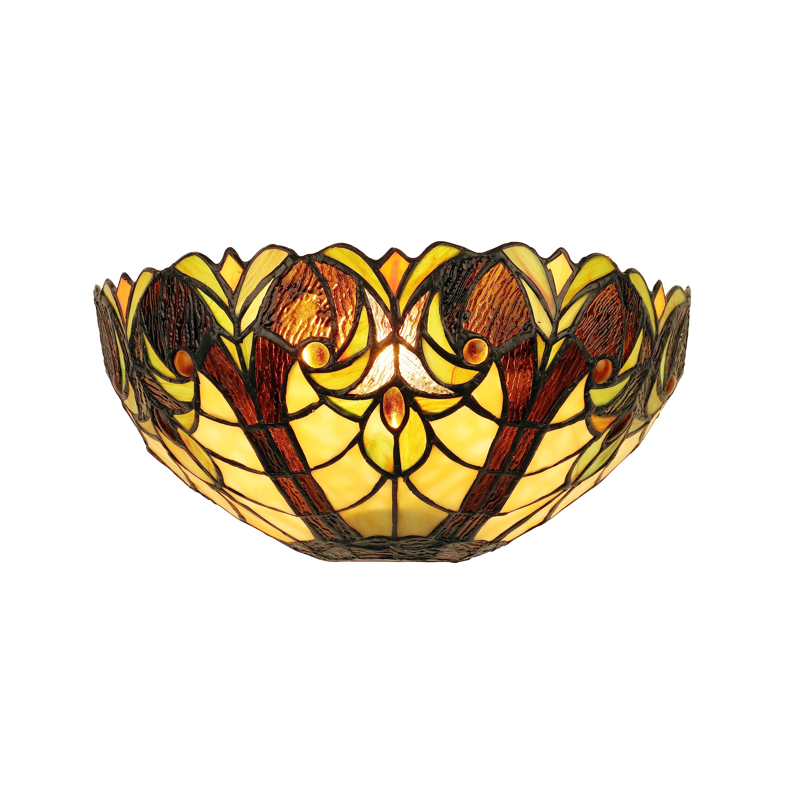 Chloe Lighting Liaison Victorian-Style Wall Sconce, 1-Light, Antique Dark Bronze Finish, 12in Shade, Stained Glass, Model CH18780VI12-WS1