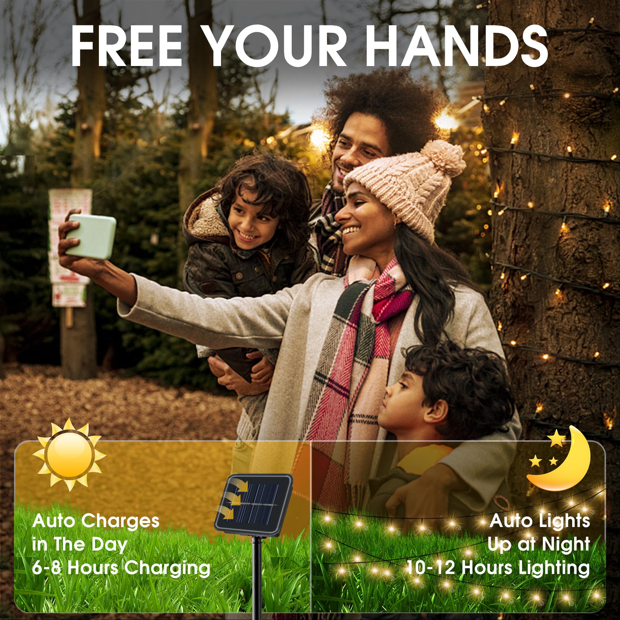 Vimorg Solar String Lights Outdoor, 2 Pack 170Ft 480 Led Waterproof Solar Christmas Lights With 8 Lighting Modes For Tree Xmas Decorations