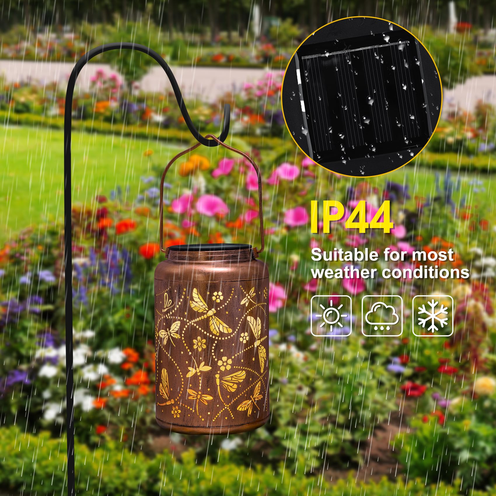 Christmas Gifts For Woman  Dragonfly Solar Lanterns Outdoor Waterproof Dragonfly Gifts  Metal Hanging Lanterns For Yard Garden Decor