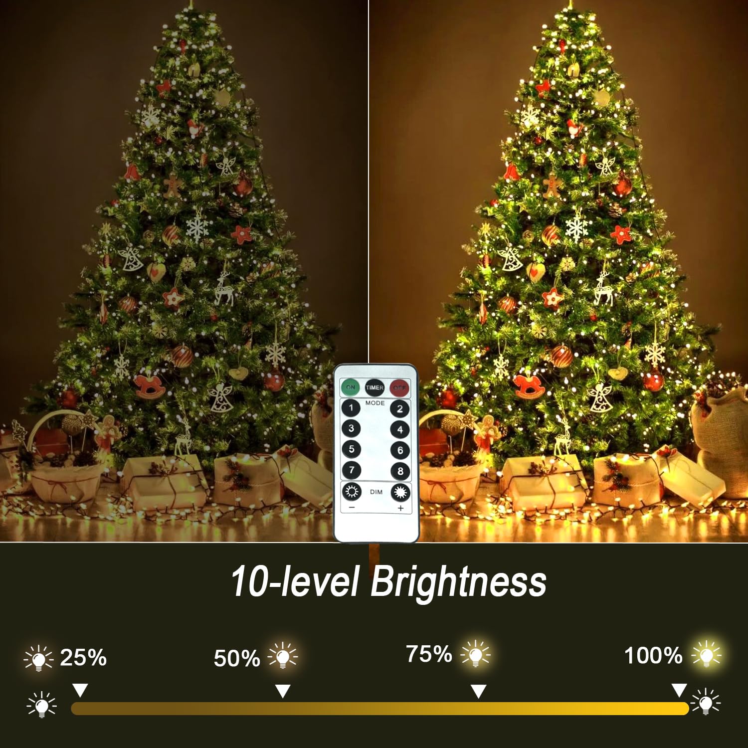 HYODREAM Battery Remote Control String Lights, Christmas Lights 100 LED Clear Mini Lights for Christmas Tree Wedding Indoor Outd