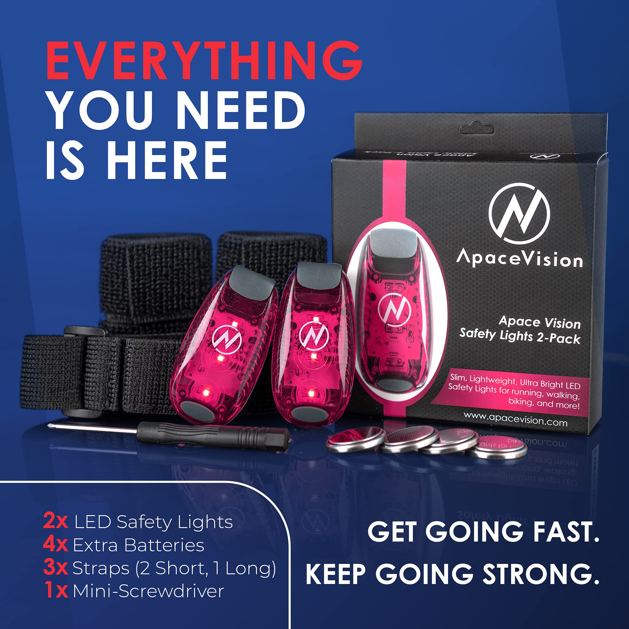 Led Safety Light (2 Pack) - Clip On Strobe/Running Lights For Runners, Dog, Bike, Walking, Boat, Kayak, Stroller And More - High Visibility Accessories For Your Reflective Gear, Bicycle