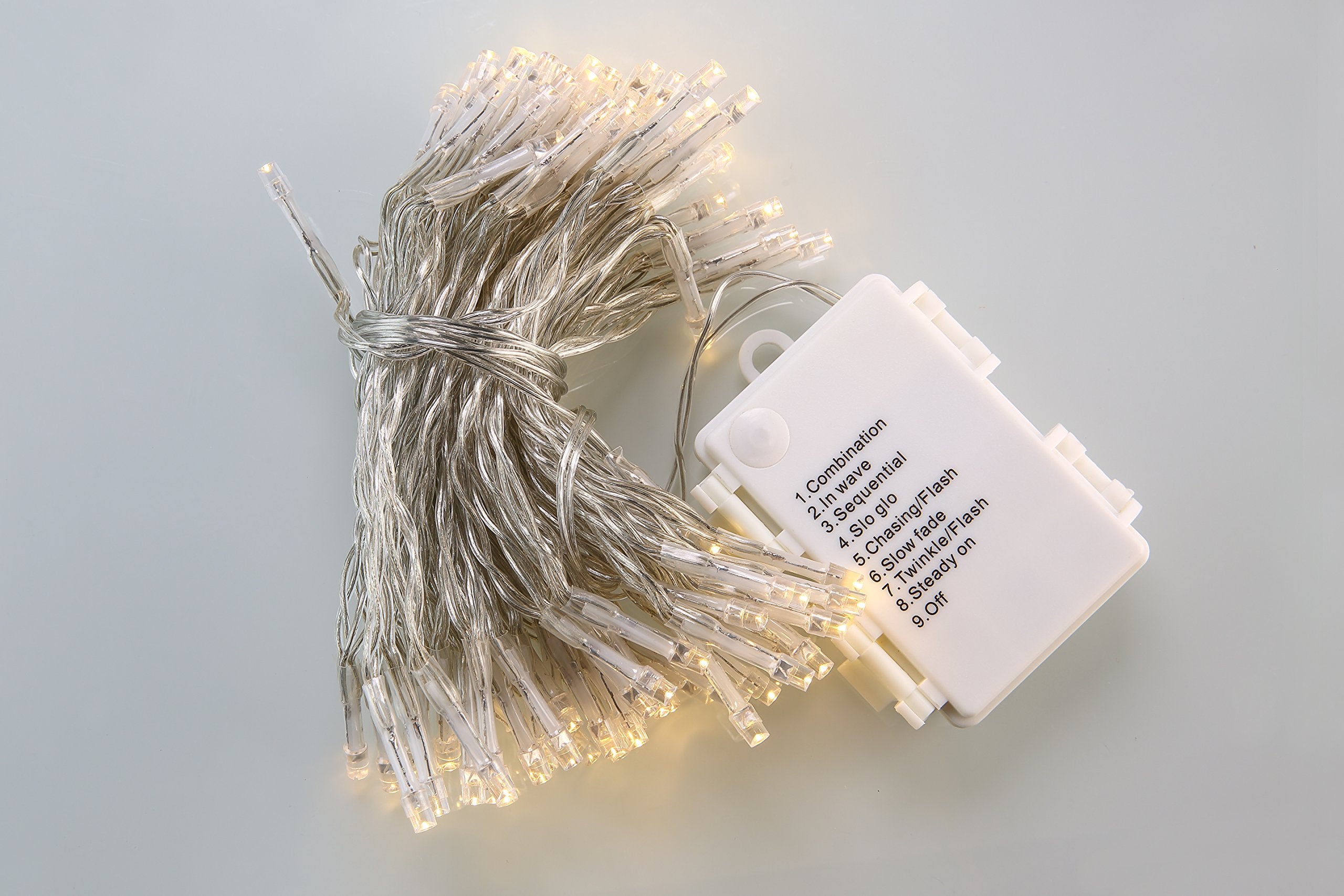 NOVOLINK 100-Light Warm White LED String Lights, Model SL-WW100, Indoor/Outdoor Decorative Lighting