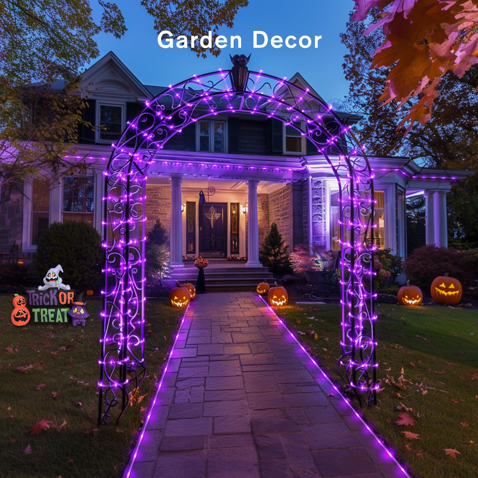 Jmexsuss 200 Led Purple Halloween Lights - 66 Ft Indoor/Outdoor Waterproof Purple Rope Lights For Outside Decorations  Garden  Patio  Christmas Tree