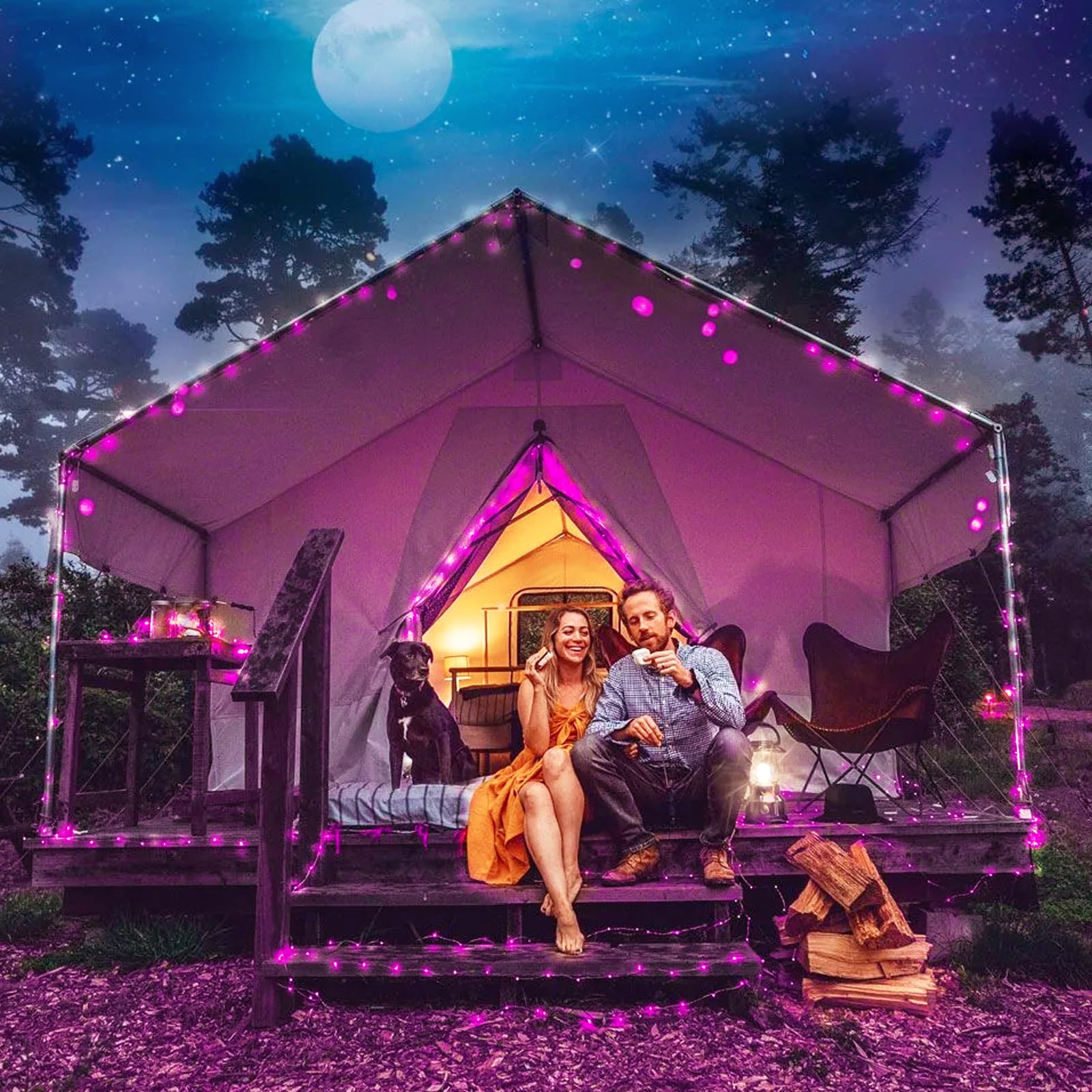 Jmexsuss 4 Pack 100 Led Solar Fairy Lights Outdoor, 33Ft Pink Solar String Lights Outdoor Waterproof, Copper Wire Solar Twinkle Lights For Valentine Day Party Wedding Decoration