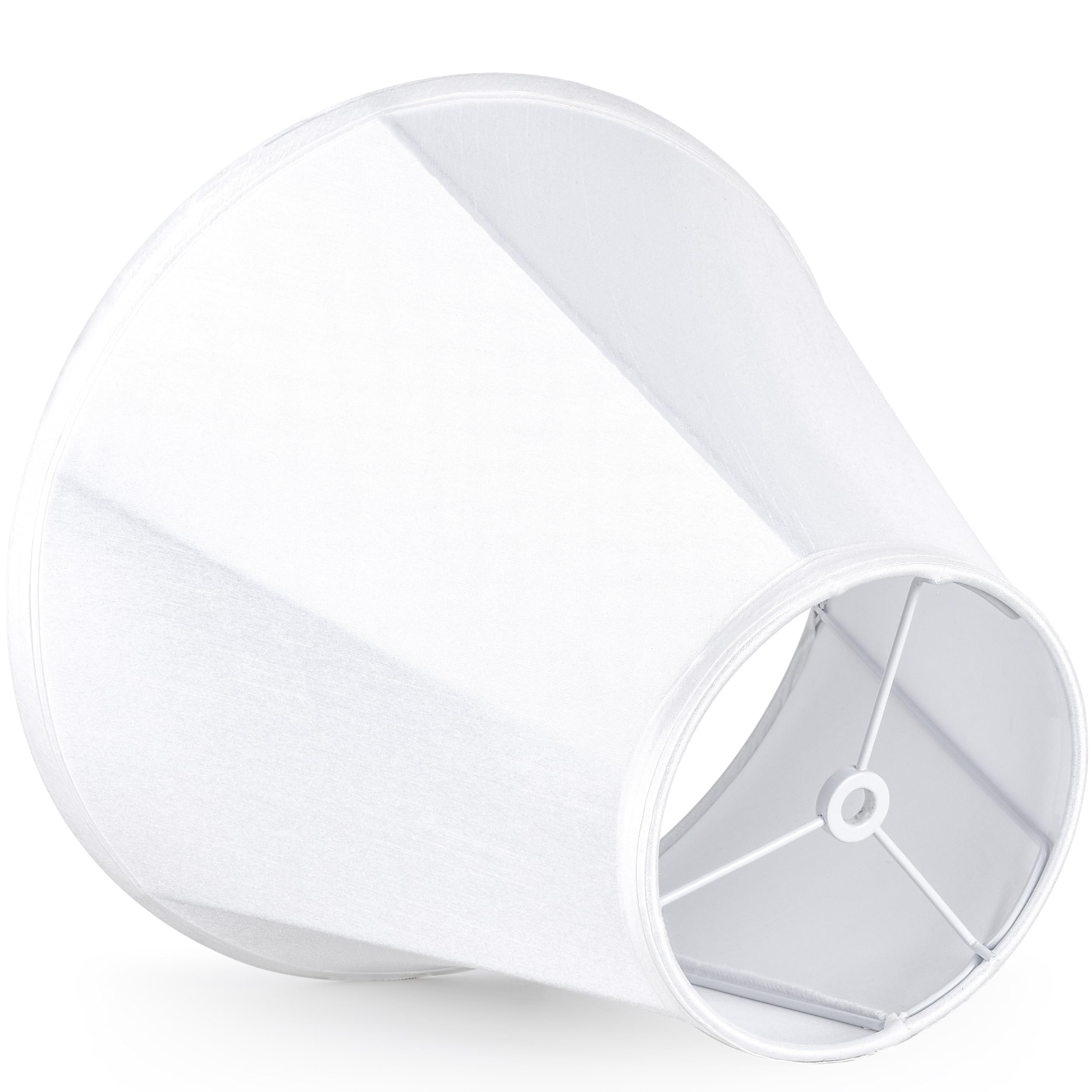 Go&So White Bell Lamp Shades Set Of 2 Meduim Lamp Shade For Table Lamp 6''Top X 13''Bottom X 10.6''High(Spider)Fabric Replacemen