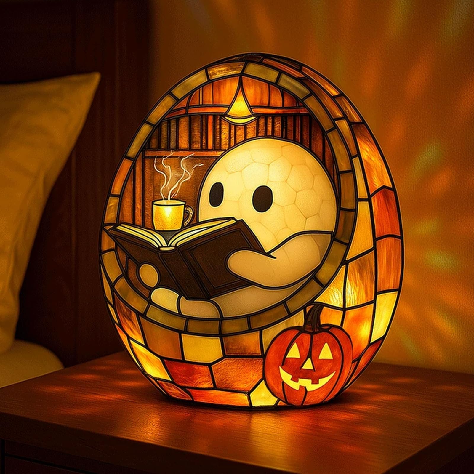 Ghost Bubble Bath Lamp, Ghost Reading Book Led Night Light, Halloween Party Decorations Indoor, Halloween Centerpieces Decoratio