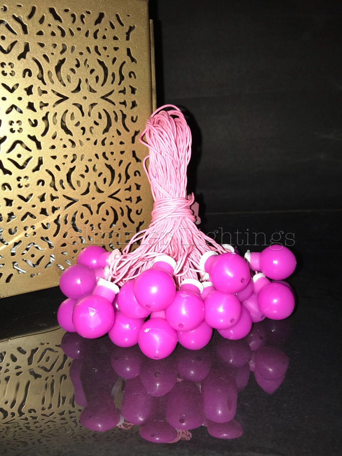 Glimmer Lightings Elegant Ball String Light for Home Decoration, Bed Room Decor, Birthday Party, Diwali, Christmas - Pink, 8 Met