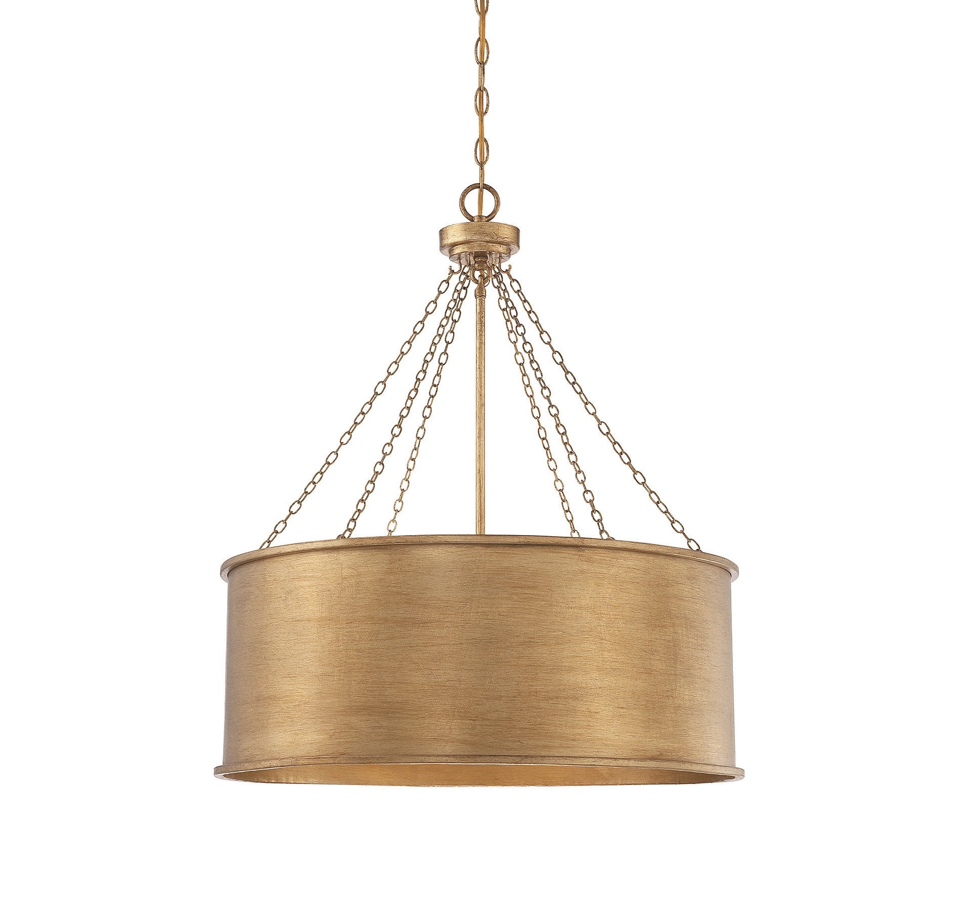 Savoy House 7-488-6-54 Rochester Industrial Metal Drum Pendant, 6-Light 360 Total Watts, 29 H x 25 W, Gold Patina