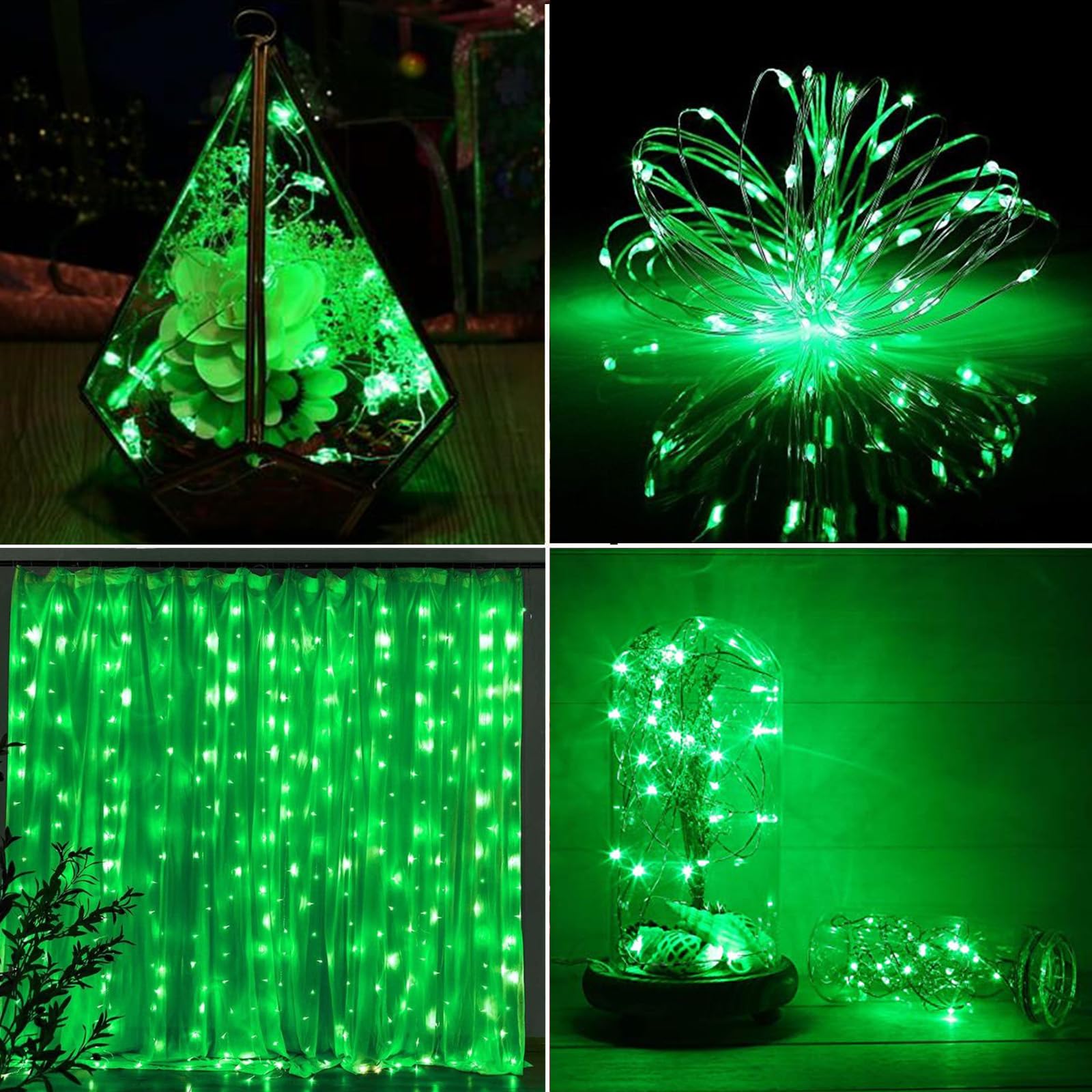 4-Pack 50 LED Fairy Lights Battery Operated with Timer, 16FT Waterproof St Patrick's Day Lights Outdoor Indoor Mini Twinkle Ligh