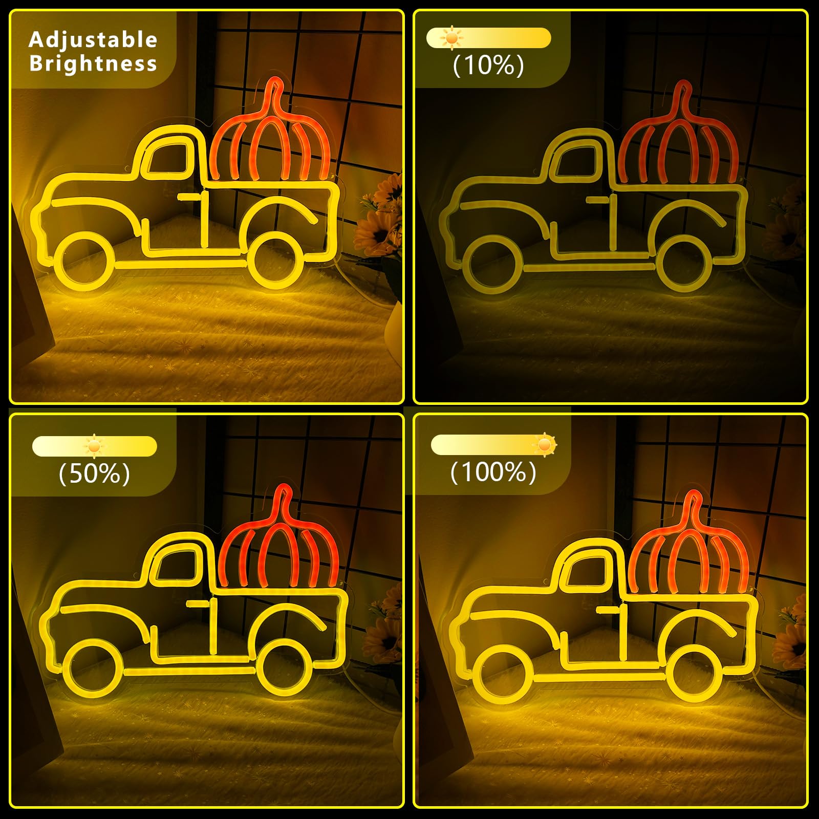 Thanksgiving Truck Neon Signs  Dimmable Truck Pumpink Autumn Neon Lights Signs For Wall Decor  Usb Powered For Thanksgiving Party Kids Gift Home Bar Harvest Man Cave Store Decor  13.78 ? 9.84