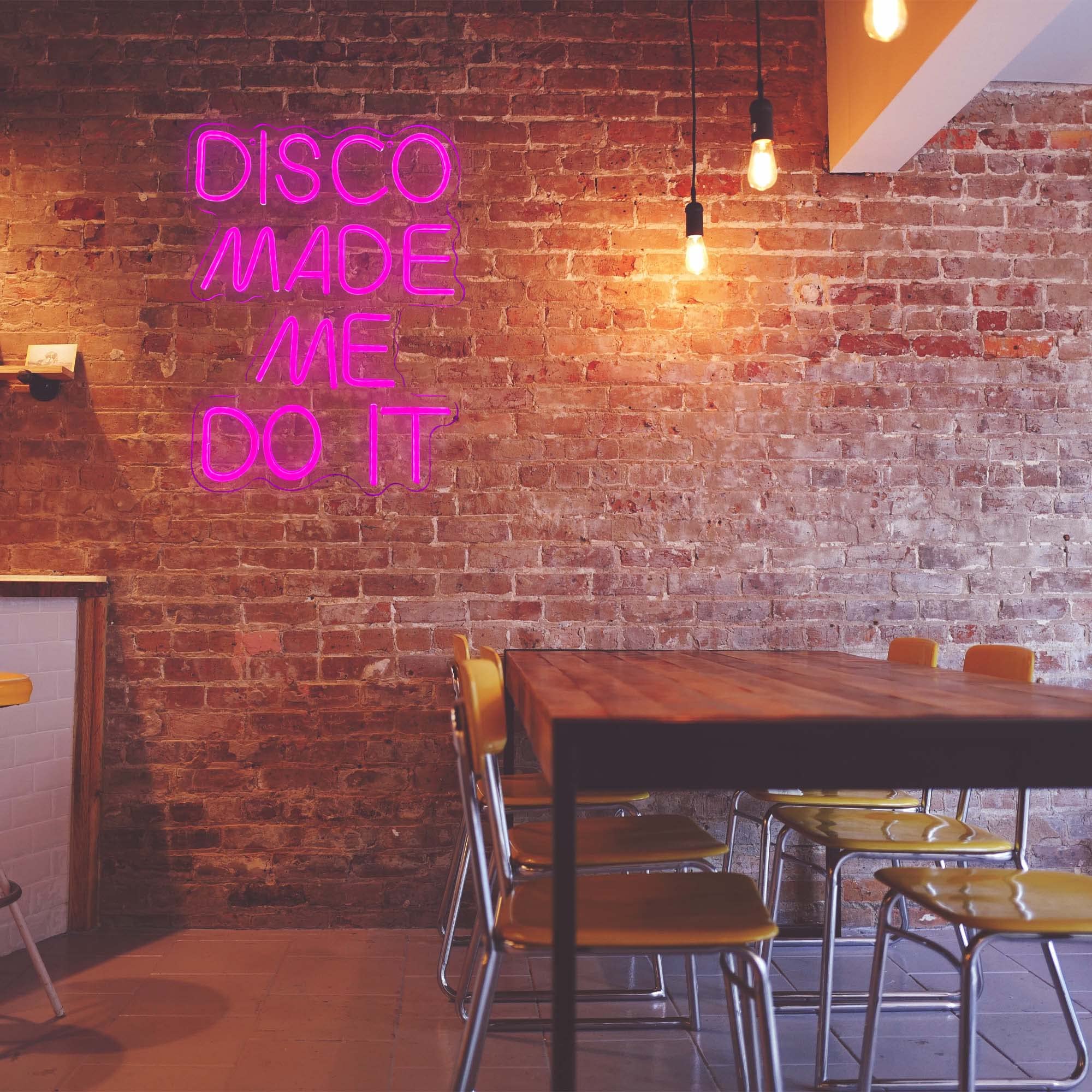 Disco Made Me Do It Led Neon Light Signs For Wall Decor  Pink Neon Light Signs For Bedroom Bachelorette Party Birthday Wedding Engagement Party Bar Club Neon Sign Art Gift(12.4 * 16.1In)