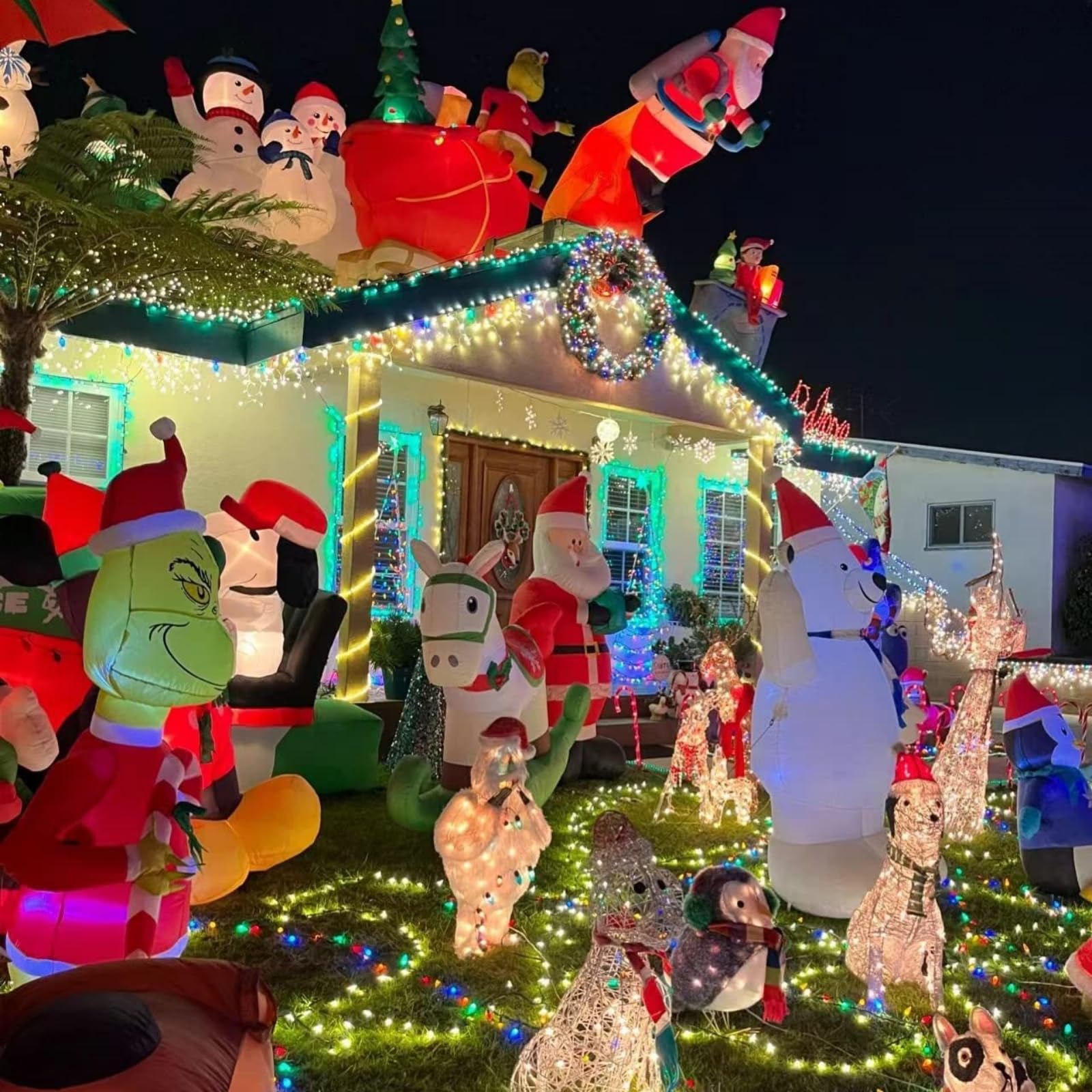 Qitong Warm White Solar Rope Lights, 2 Pack Each 33Ft 100Led Outdoor Solar Christmas Lights, 8 Modes Clear Solar Tube Lights For