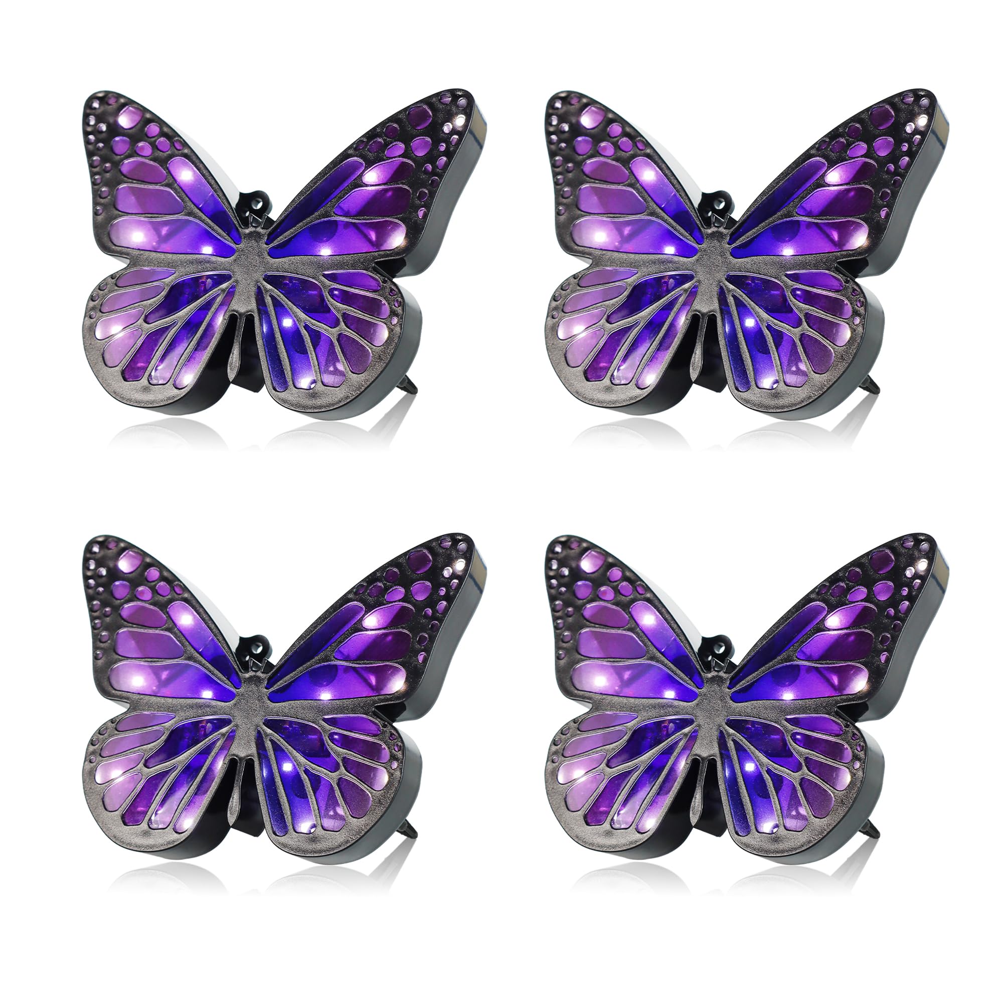 ground lights, equipped with 4 solar lights for outdoor waterproofing, butterfly solar landscape lighting, suitable for gardens,