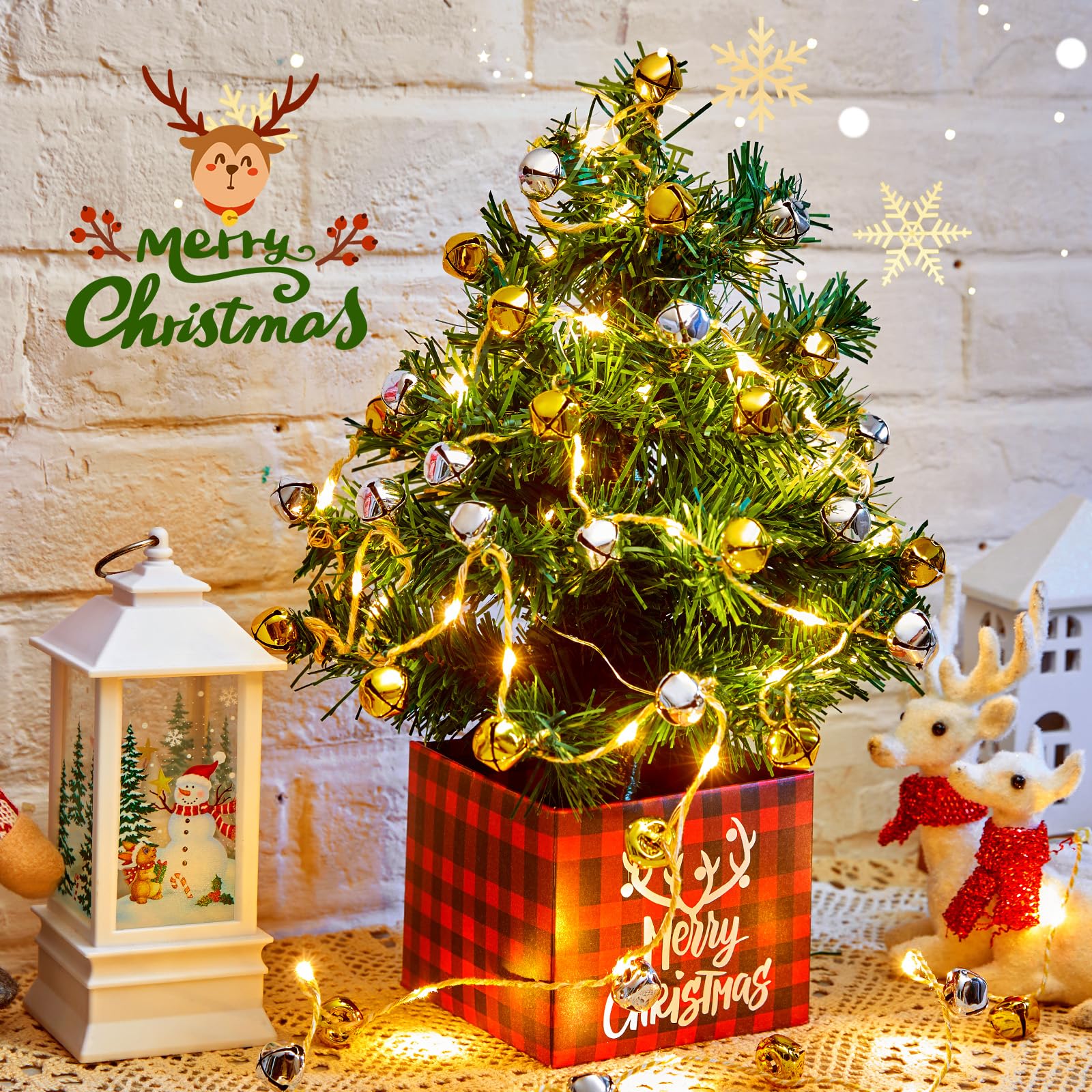 20 Led Christmas String Lights, 7.2 Ft Battery Powered Jingle Bell Lights For Christmas Winter Festival Indoor, Xmas Tree, Fireplace, Gift Decor, Gold/Silver Bells