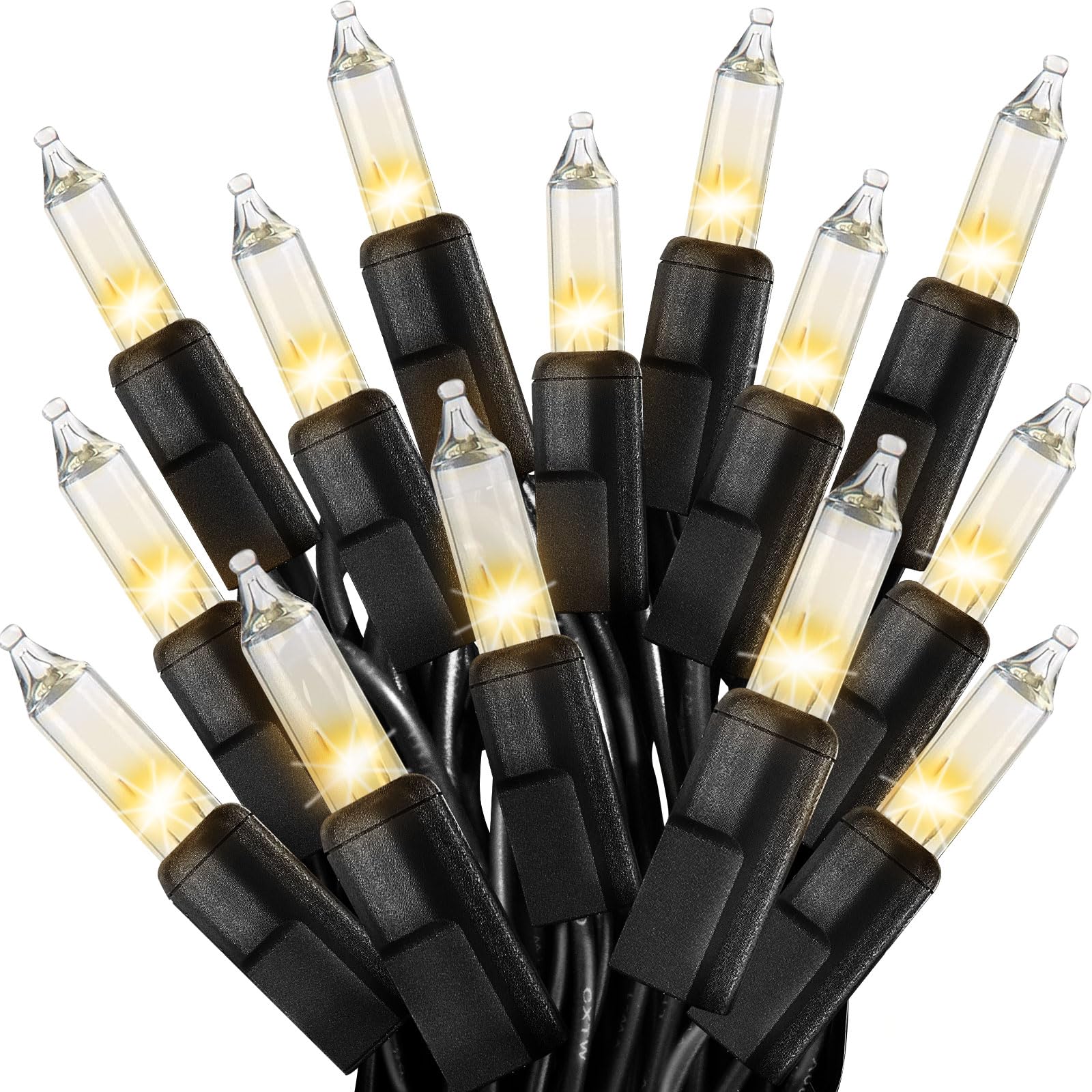 Cxlho Clear Christmas Lights 25Ft 100 Incandescent Bulbs Warm White Mini Lights With Black Wire For Christmas Tree  Garland  Thanksgiving  Wedding  Party  Home  Indoor & Outdoor Festival Decoration