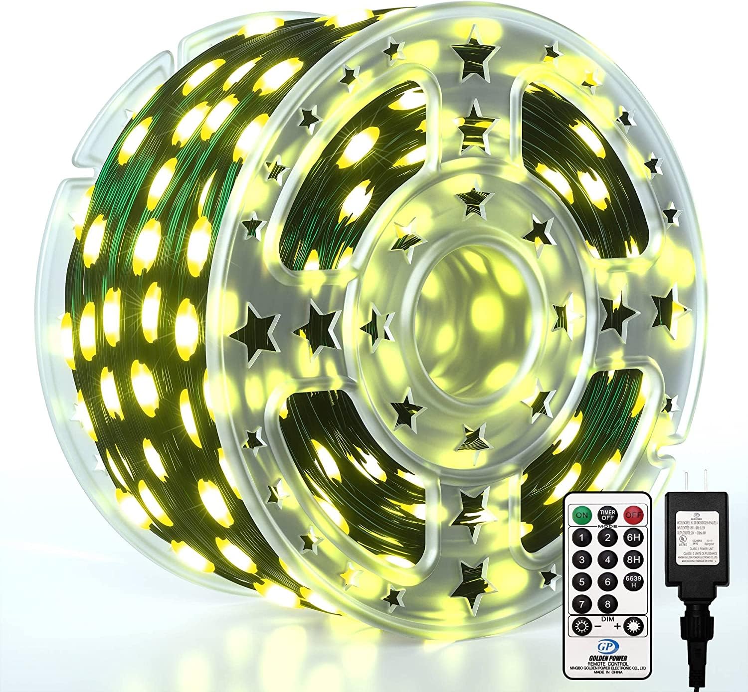 Eueasy 1000 LED Fairy String Lights, 344FT Waterproof with Remote, 8 Modes Timer, Warm White, Model st-ting-l556