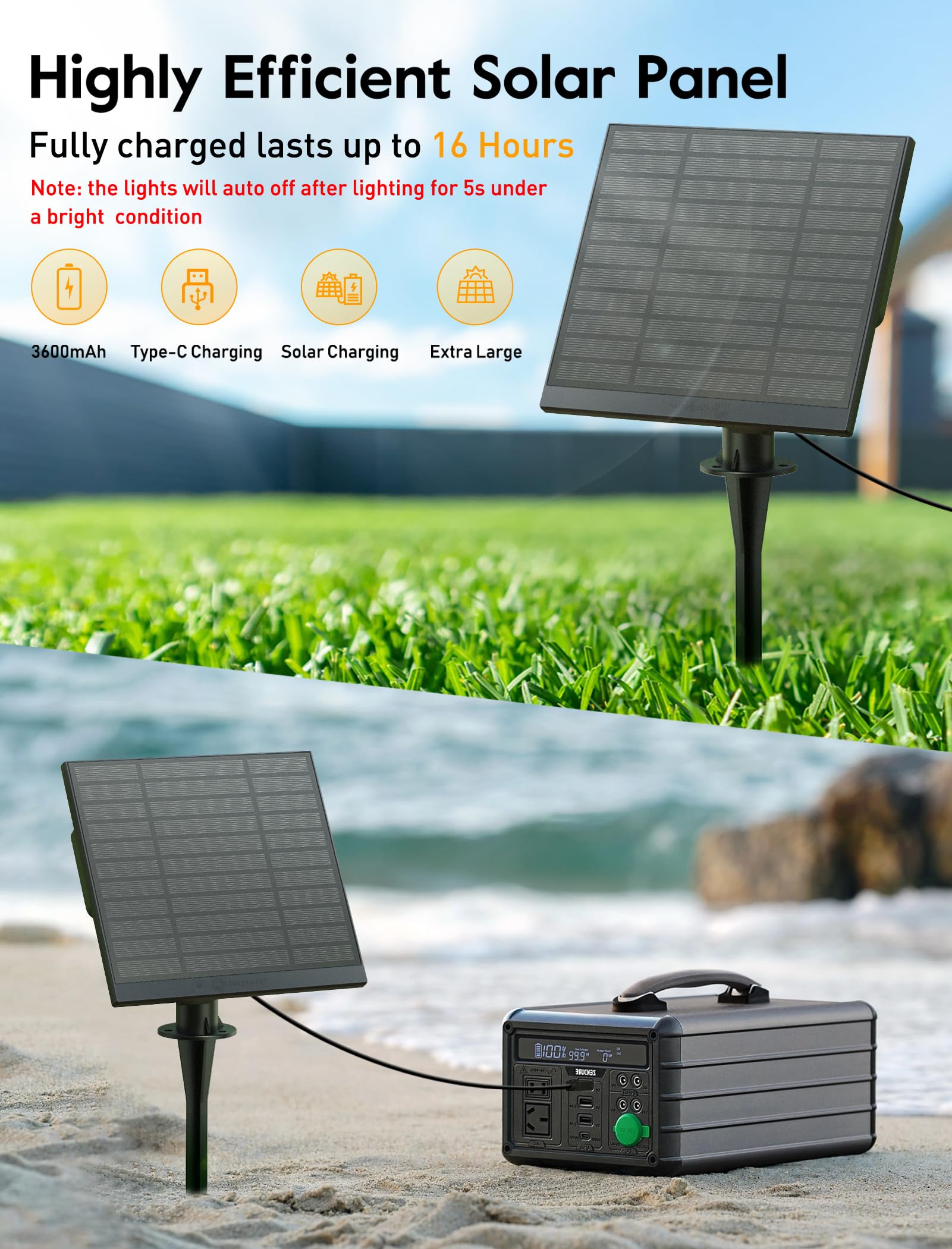 Brightown 75Ft Solar String Lights Outdoor Waterproof With Remote, Solar Patio Lights With 35 Shatterproof Led Bulbs, 3 Light Mo