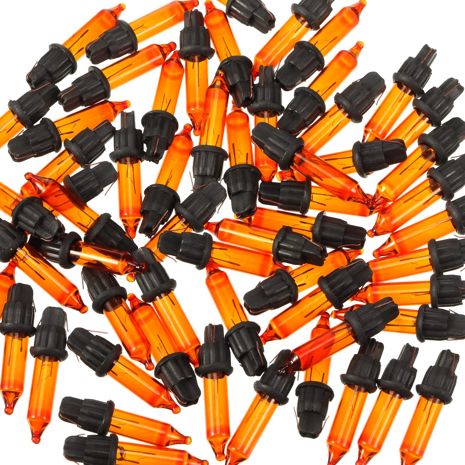 Mudder Mini Incandescent String Lights - 60 Count, Black Base with Orange Bulb, Indoor/Outdoor Christmas Decor