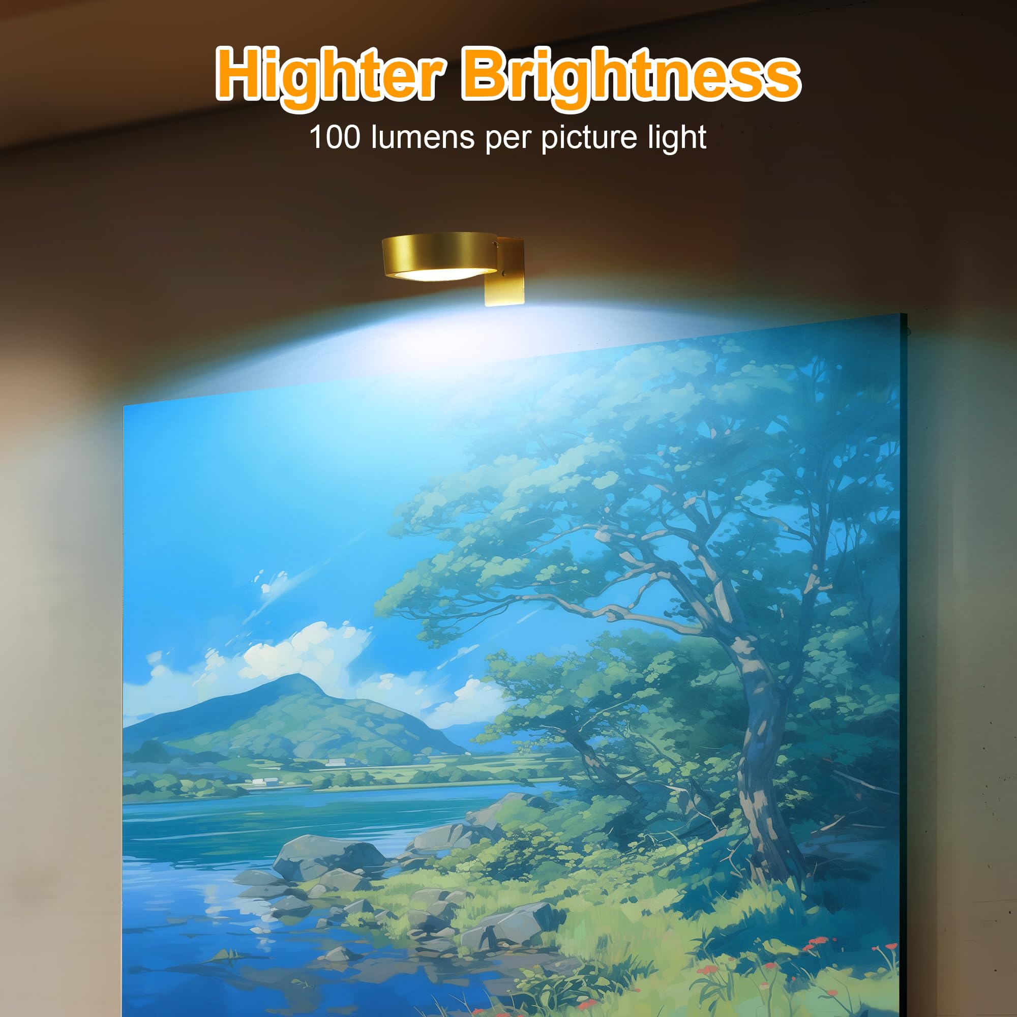 3-Pack Picture Lights For Wall, 13 Rgb Color Changing Led Art Display Light With Rechargeable Battery Operated, Magnetic Paintin