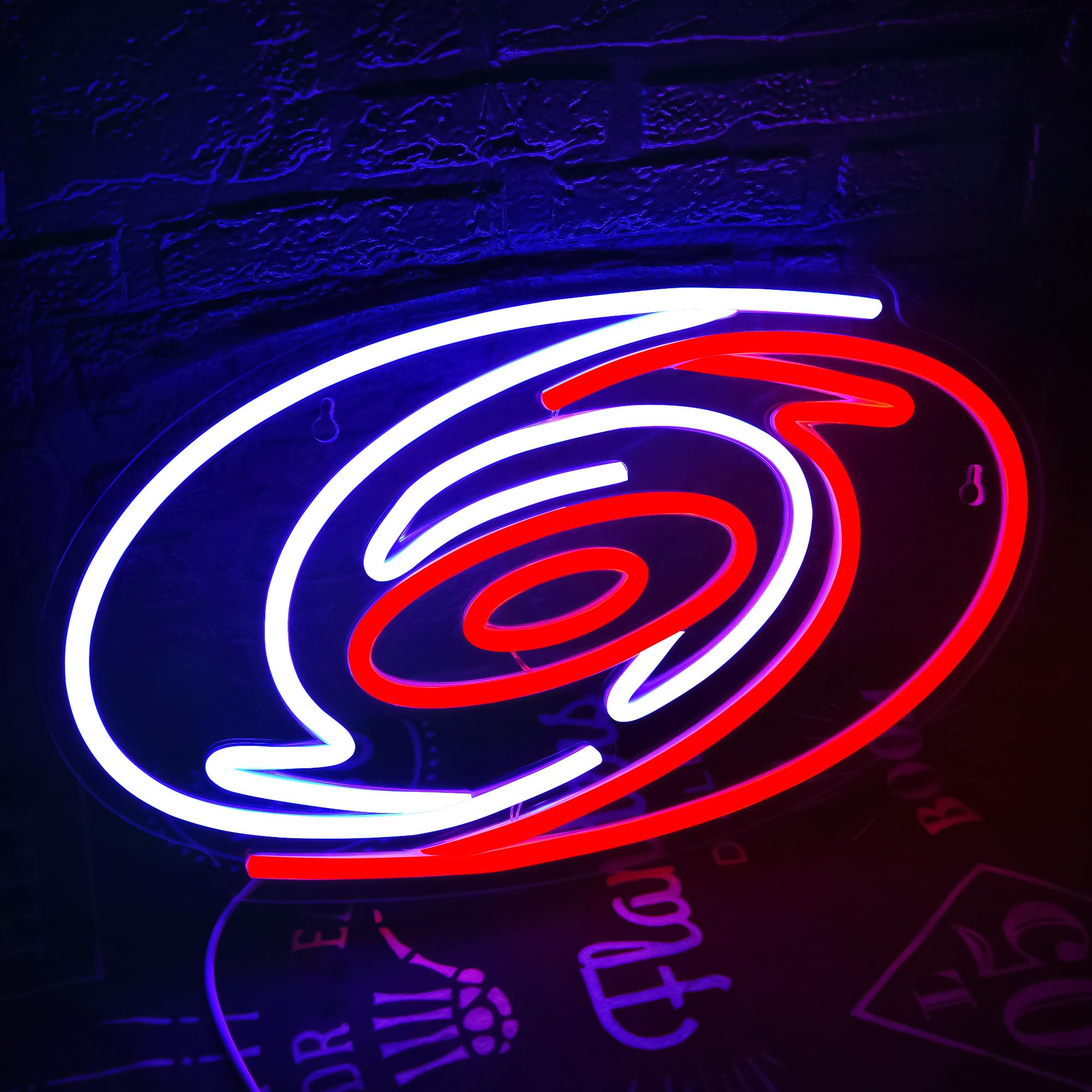 LALAON Neon Sign - Carolina Hockey Decor, 13.8*9.2in, Red and Blue Acrylic, Model ZKXD10003