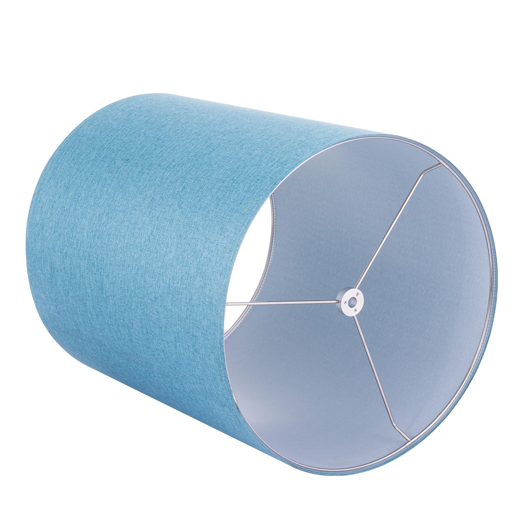 Wellmet Blue 14''X14''X17'' Inches Lampshade, Required Assembly For Table Lamp, Bedside Lamp, Floor Lamp, Fabric Drum Lampshade