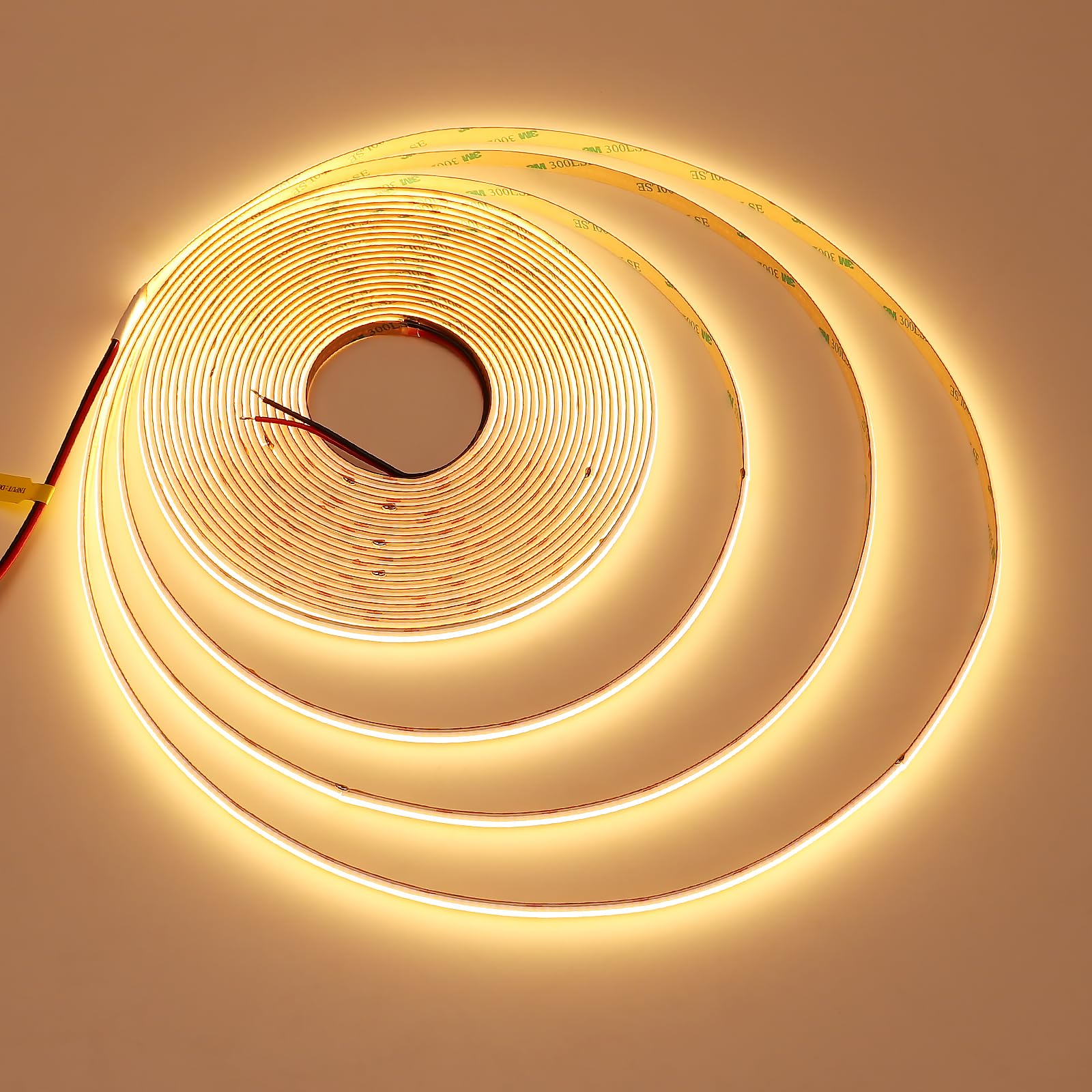 JOYLIT 24V 32.8FT/10M COB LED Strip Lights 120 2700K Warm White Indoor 384LEDs/M High Density 7650LM Super Bright CRI 90+ Dotles