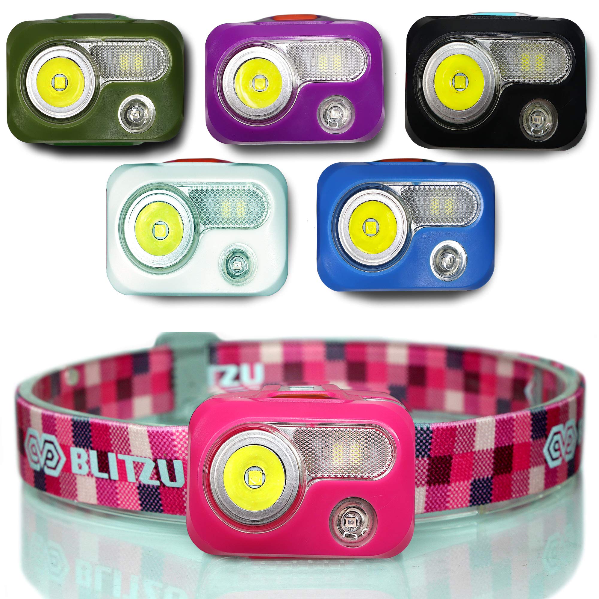 Blitzu Pink Rechargeable Flashlight - Adjustable, Durable, Battery Powered, Plastic Material