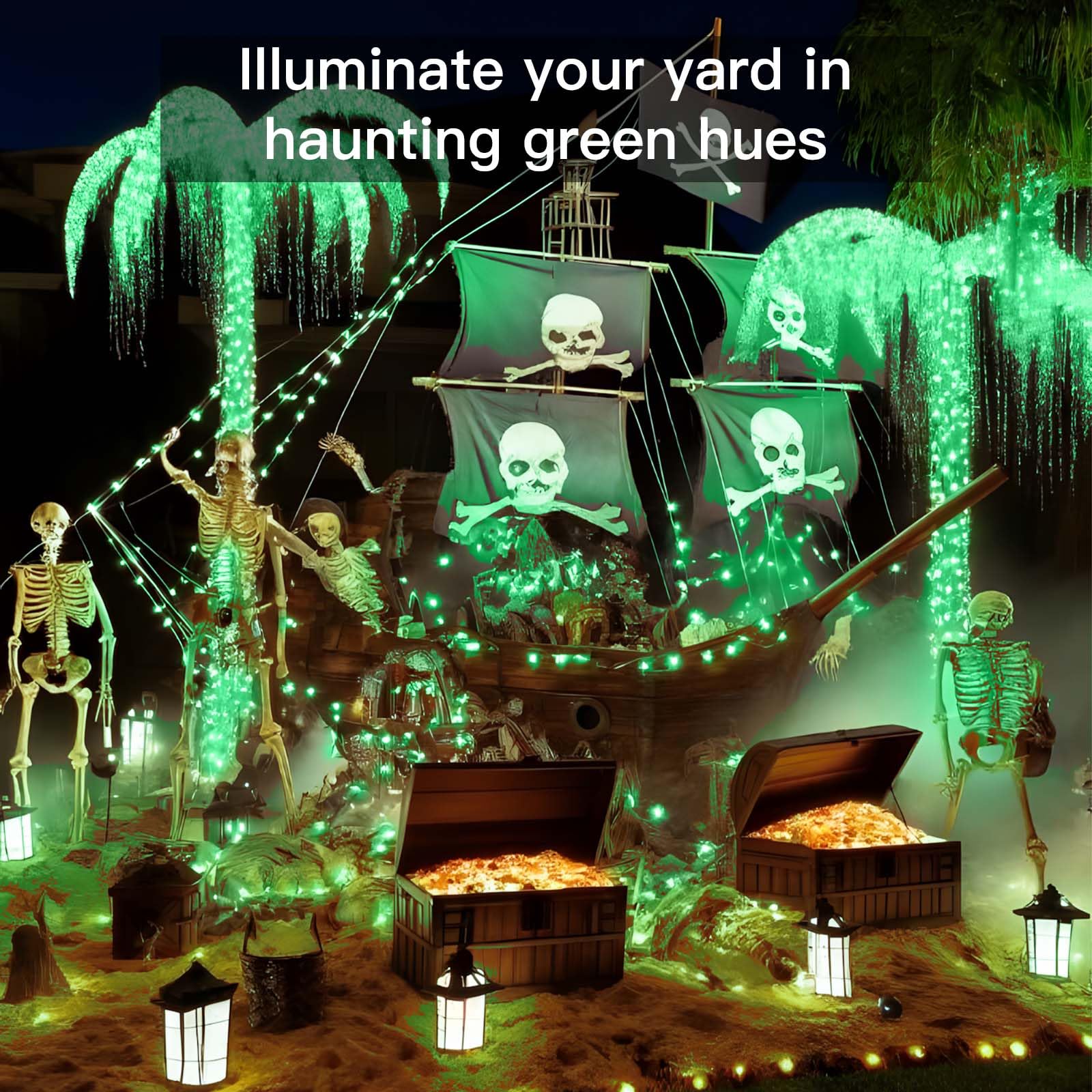 suddus Green Christmas Lights Battery Operatd, 66ft 200LED St Patricks Day Decorations Lights Indoor, Fairy Twinkle Lights with