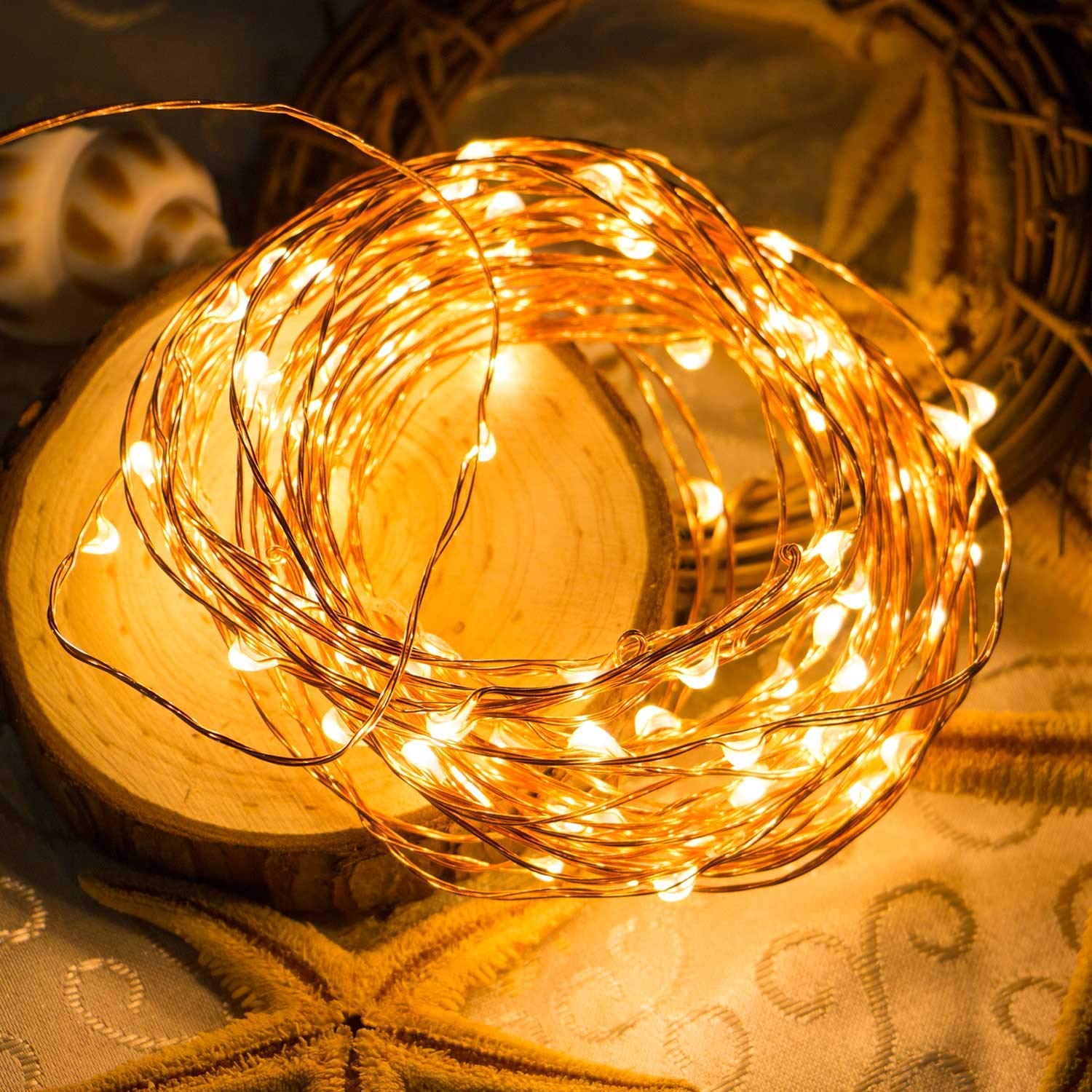 NiniTe LIGHTS 3 Pack Fairy Lights 20 LED Mini String Lights 6.6ft Battery Operated Silver Wire Yellow