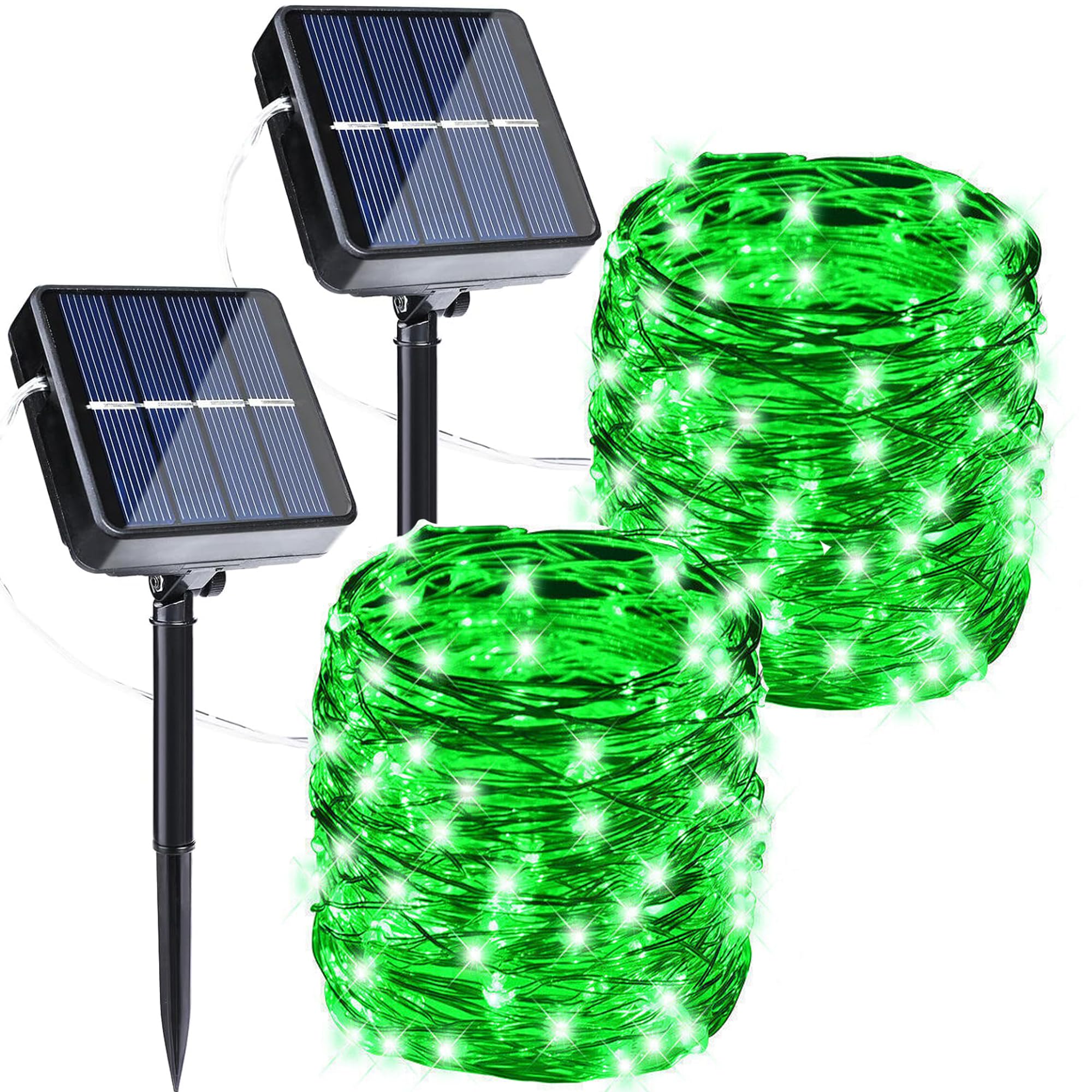 Joomer Solar Christmas Lights Outdoor, 2Pack Total 80FT 240LED 8 Modes Solar Fairy Lights, Waterproof String Lights for Christmas Decoration (Green)