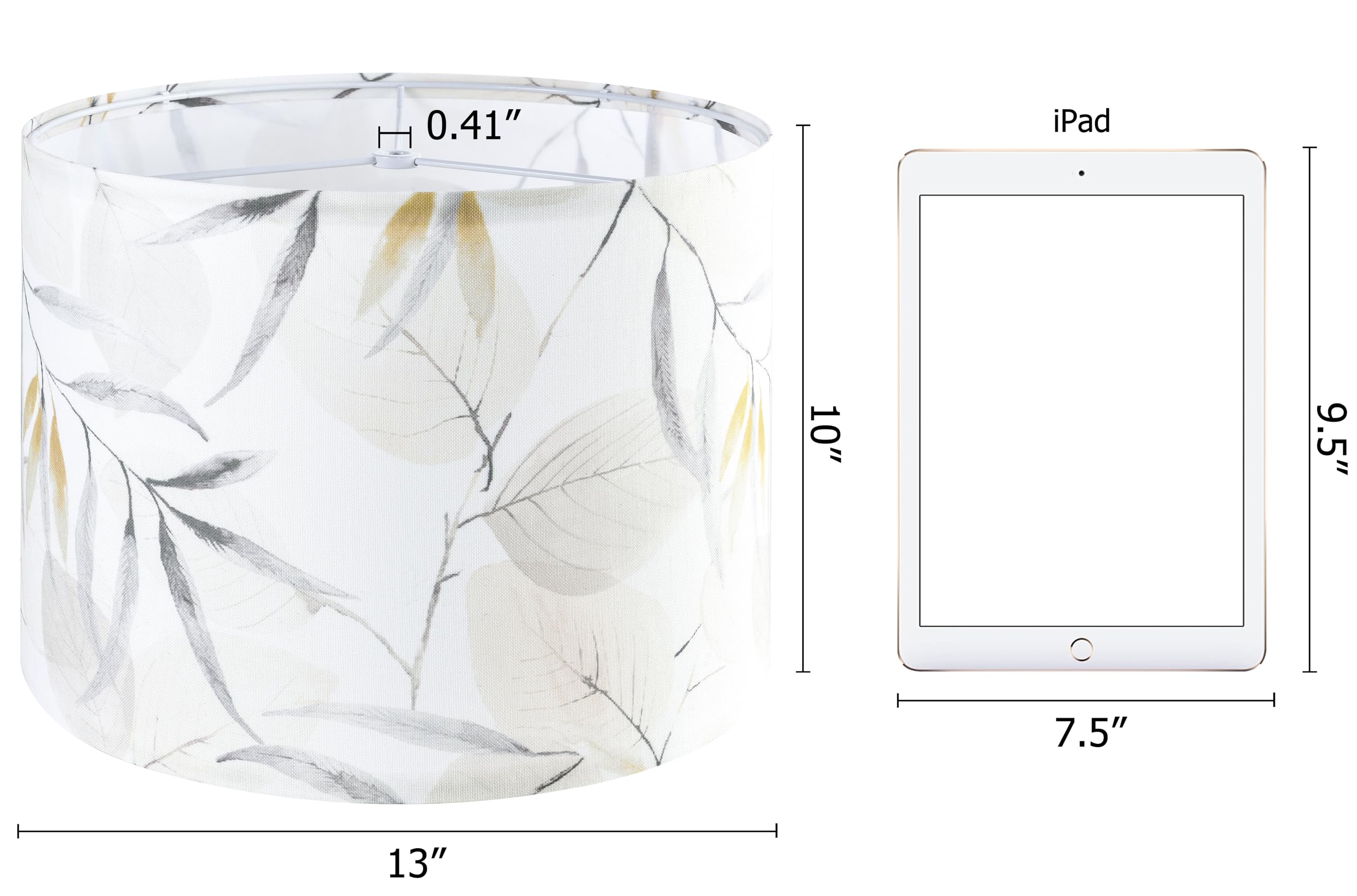 Go&So Drum Lampshades Printed Lamp Shades - 13 X 13 X 10 - Ideal For Table & Floor Lamps Natural Linen- Hand Crafted - Farmhouse