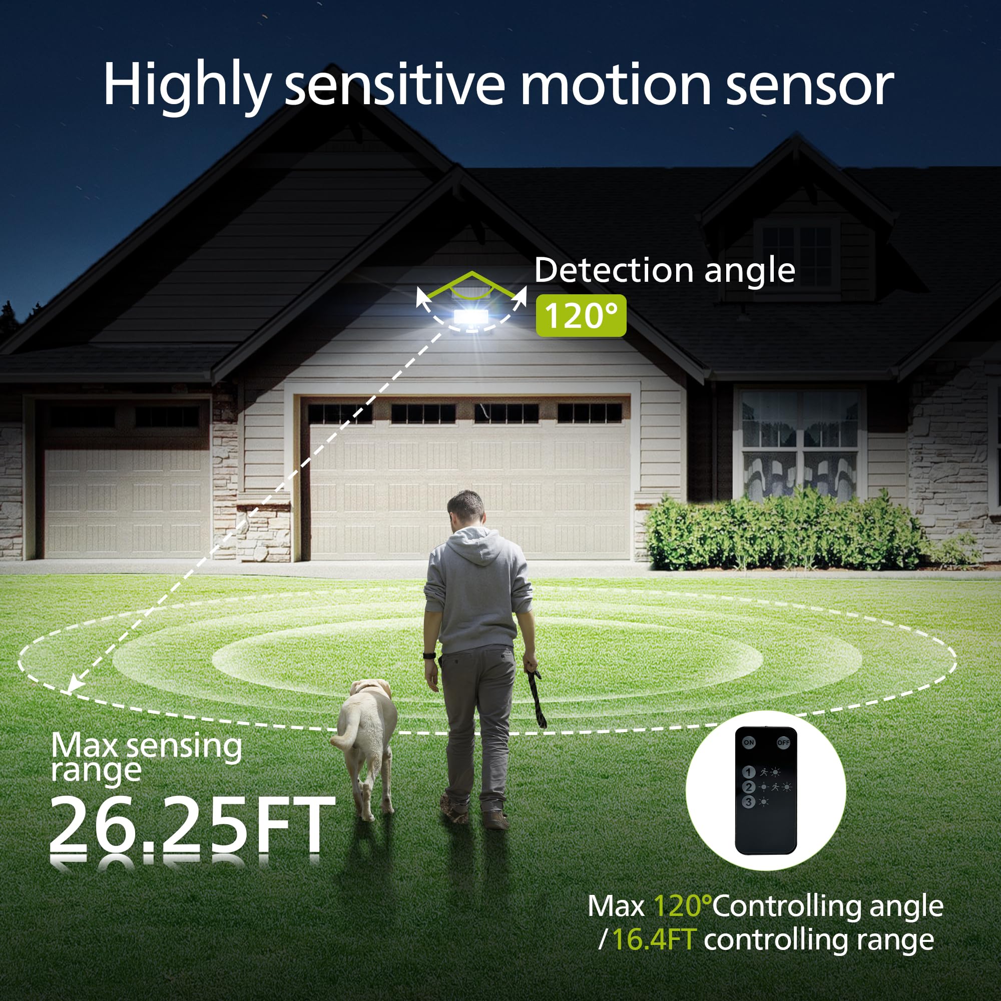 Philips Solar Security Light LED 6500K, Outdoor Flood Light, PIR Motion Sensor, Remote Control, IP65 Waterproof, Black, Model 6918002330