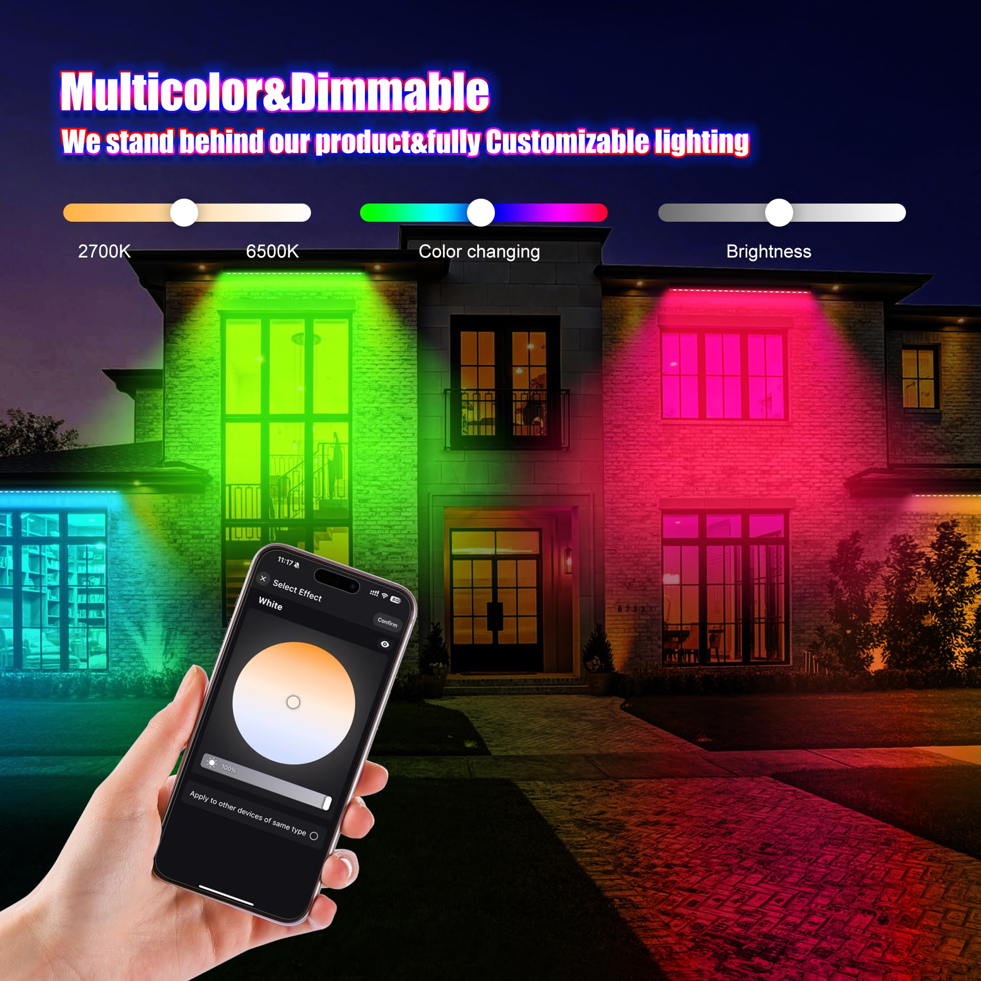 Yasotek 180W RGBCW Smart Wall Washer Light - Dimmable, APP & RF Remote Control, Adjustable RGB & White Color for Indoor/Outdoor Use