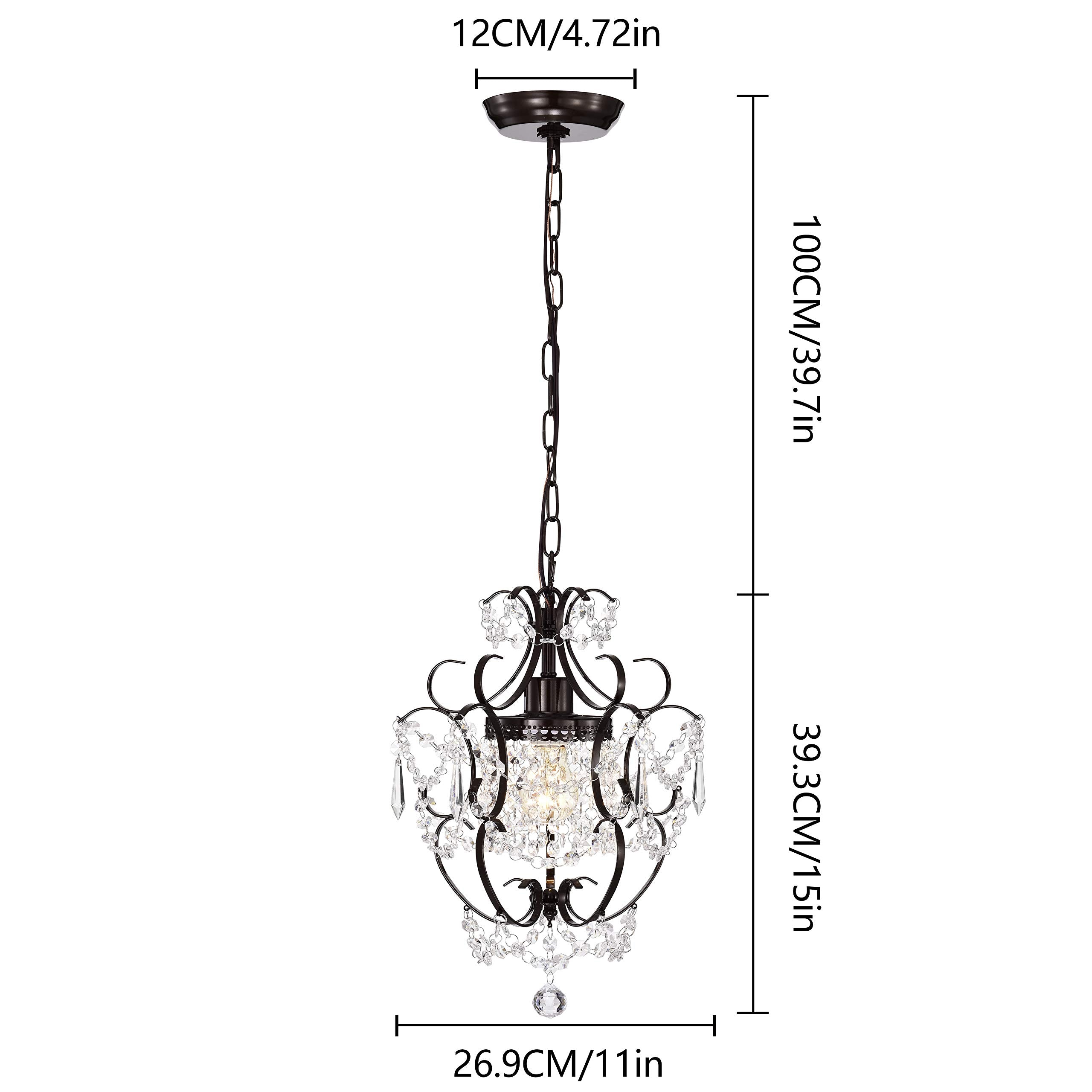 Bronze Chandelier Acrylic Crystals Chandeliers Small Vintage Chandelier 1 Light Antique Chandelier Light Fixtures For Bathroom L