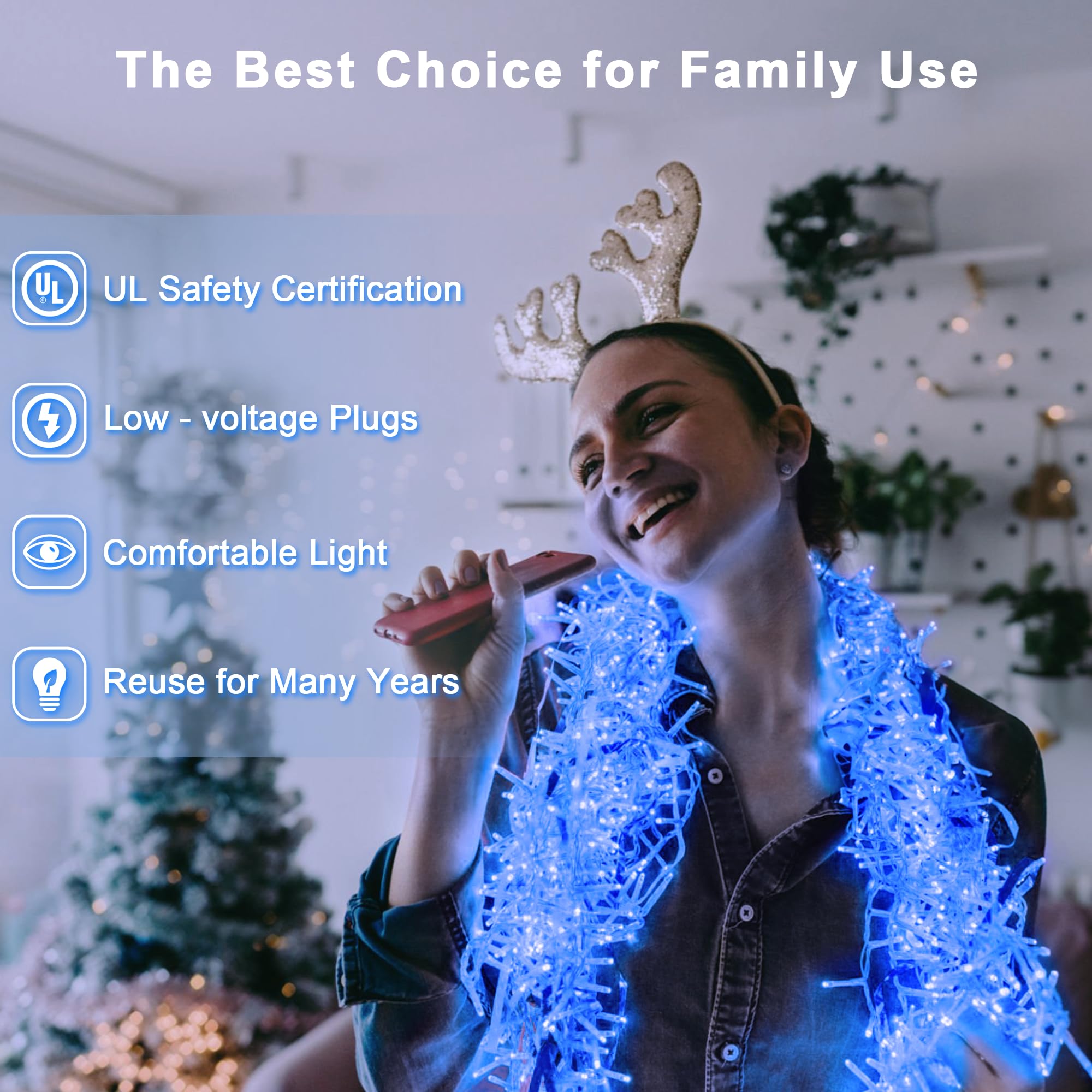 180 Led 59Ft Christmas String Lights Indoor Outdoor, 8 Modes Christmas Fairy Lights With Timer & Momory, Ip44 Waterproof Christm