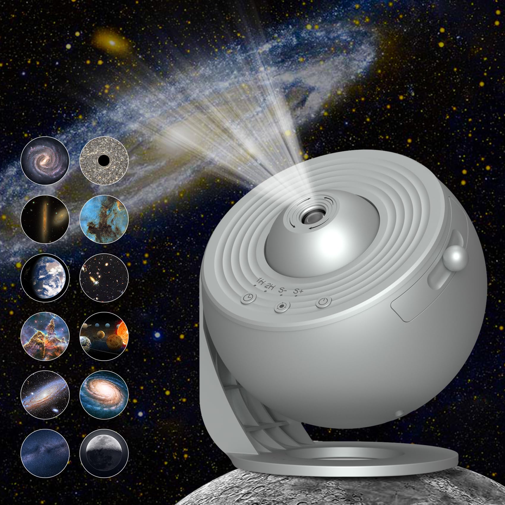 Galaxy Projector For Bedroom, Hd Image Star Projector Galaxy Light Adjustable Knob, 13 Film Discs Planetarium Projector For Kids