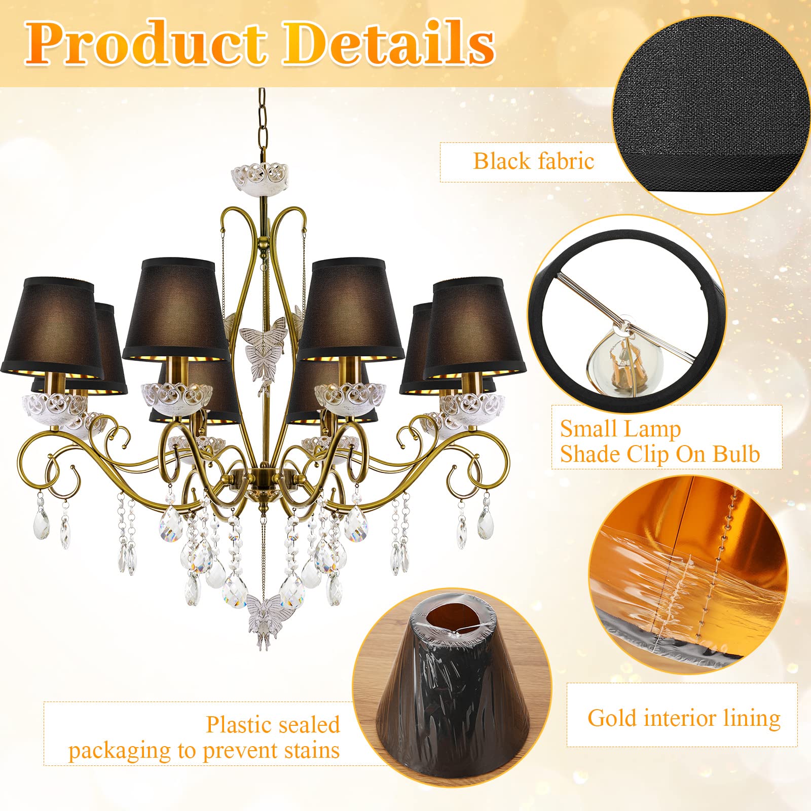 Macarrie 10 Pack Small Lamp Shade Barrel Fabric Lampshade Cover Clip on Table Floor Lamp Wall 3 x 6 x 5 Rustic Beige Linen Eyes