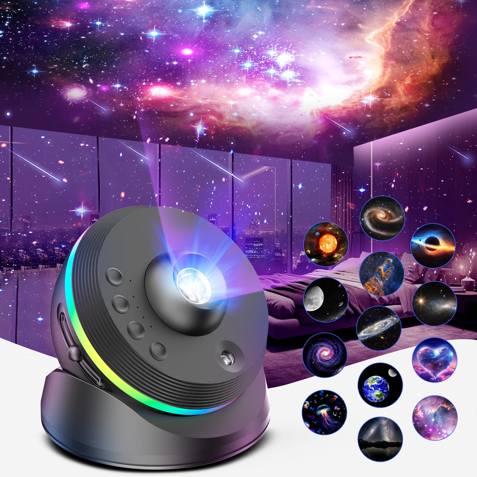 Vansmago Meteor Galaxy Projector - 13 In 1 Starry Sky Night Light For Kids & Adults